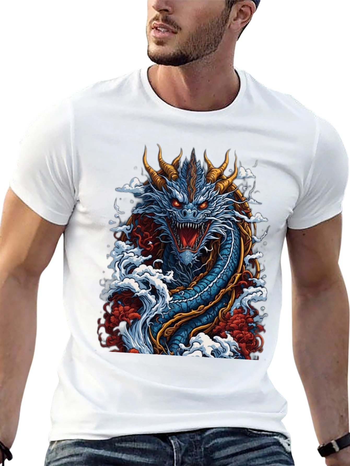 Dragon Graphic T-Shirt - Mens Black Tee