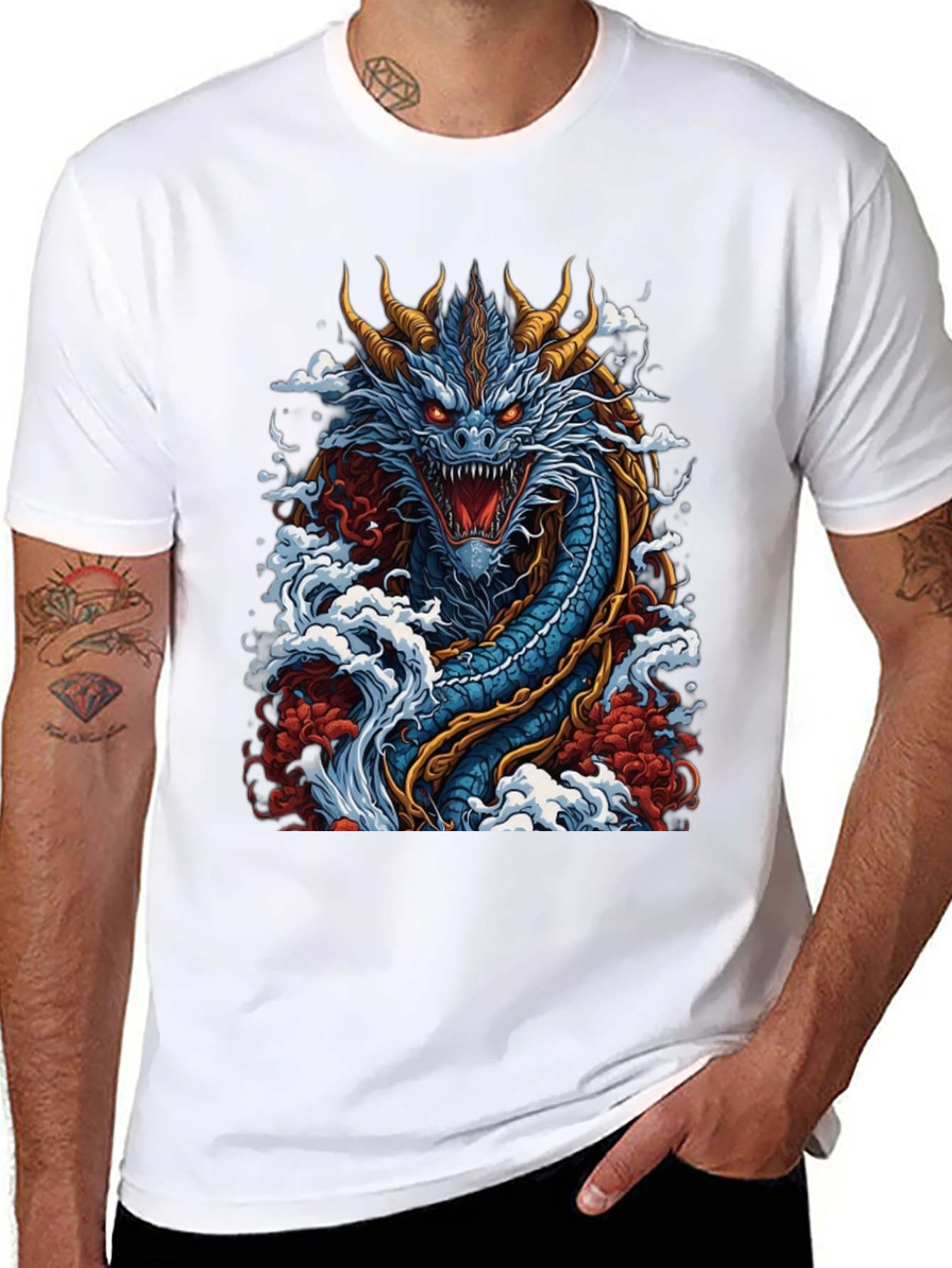 Dragon Graphic T-Shirt - Mens Black Tee