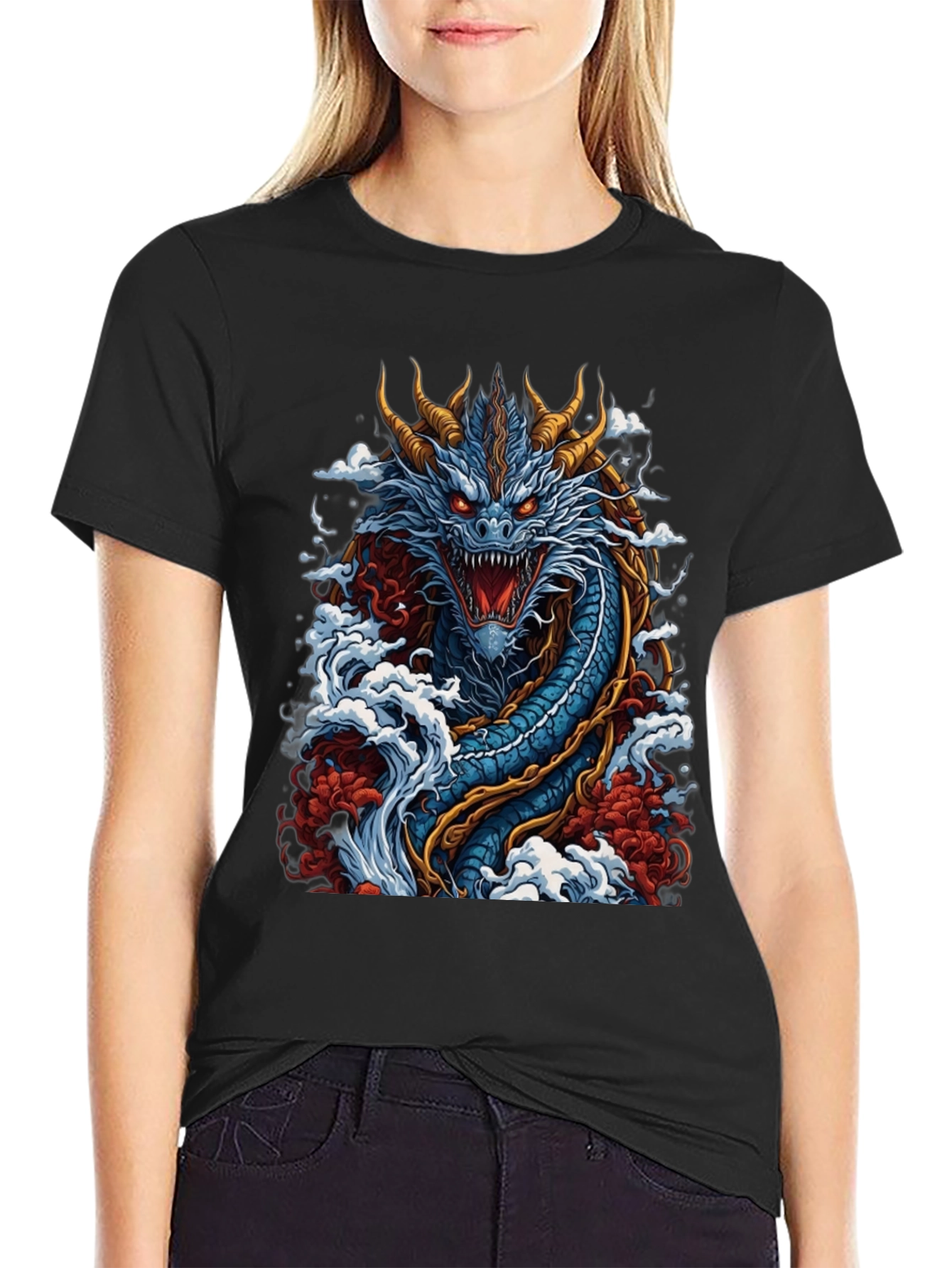 Dragon Graphic T-Shirt - Mens Black Tee