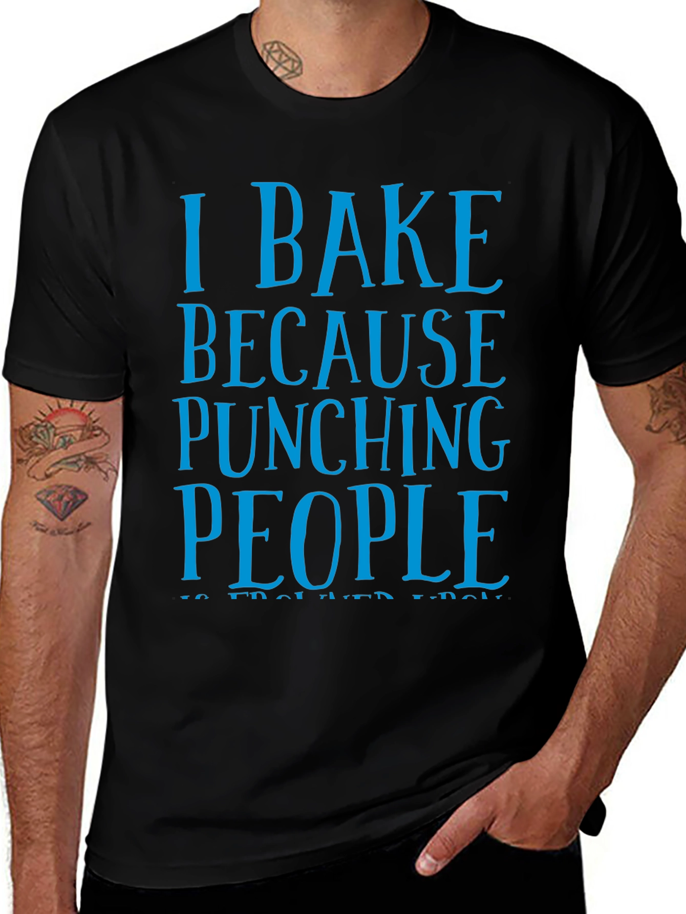 I Bake Because Punching People Funny T-Shirt