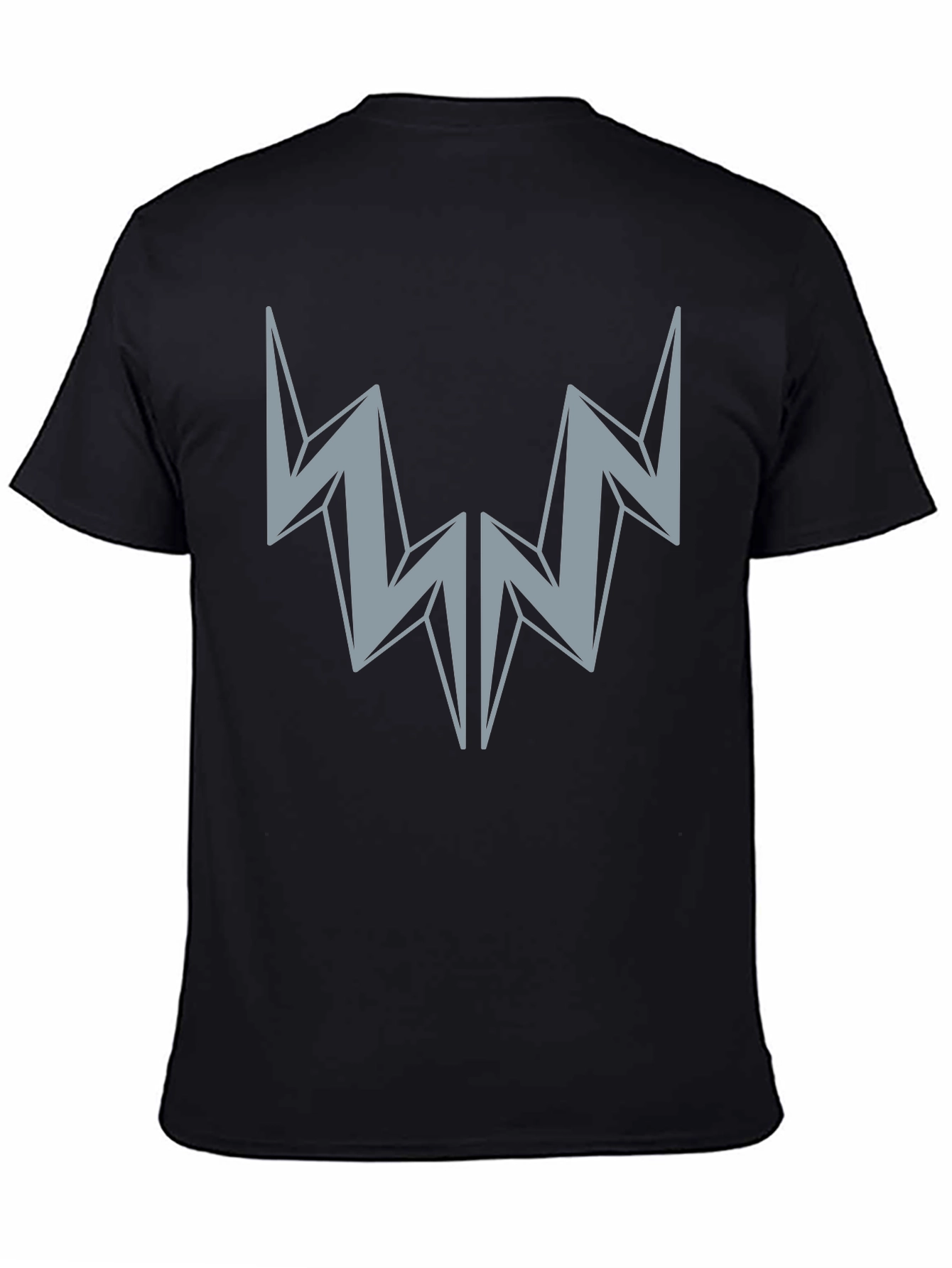 Abstract Lightning Bolt Graphic Tee - Black