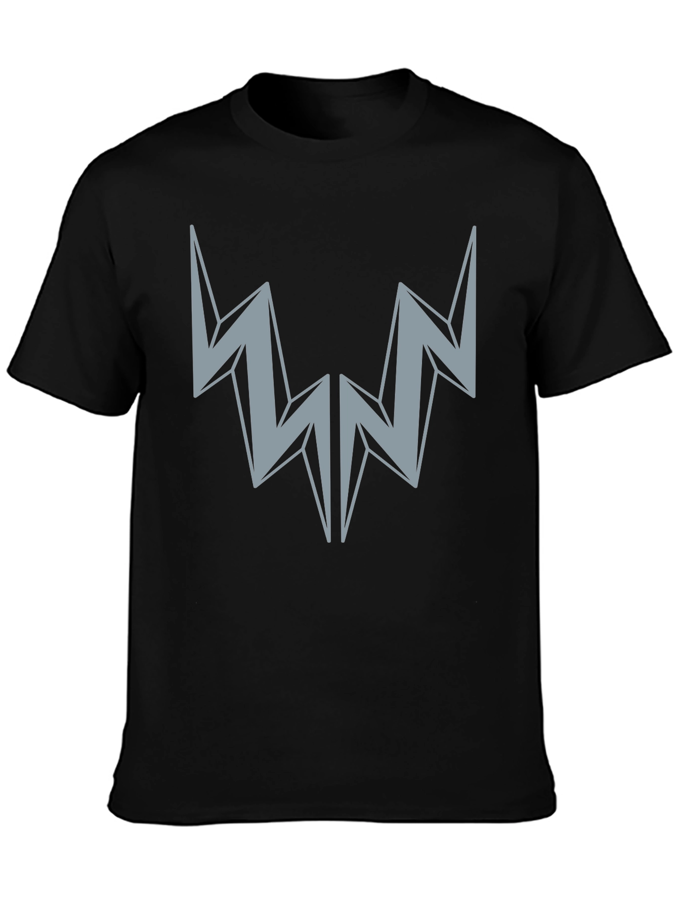 Abstract Lightning Bolt Graphic Tee - Black