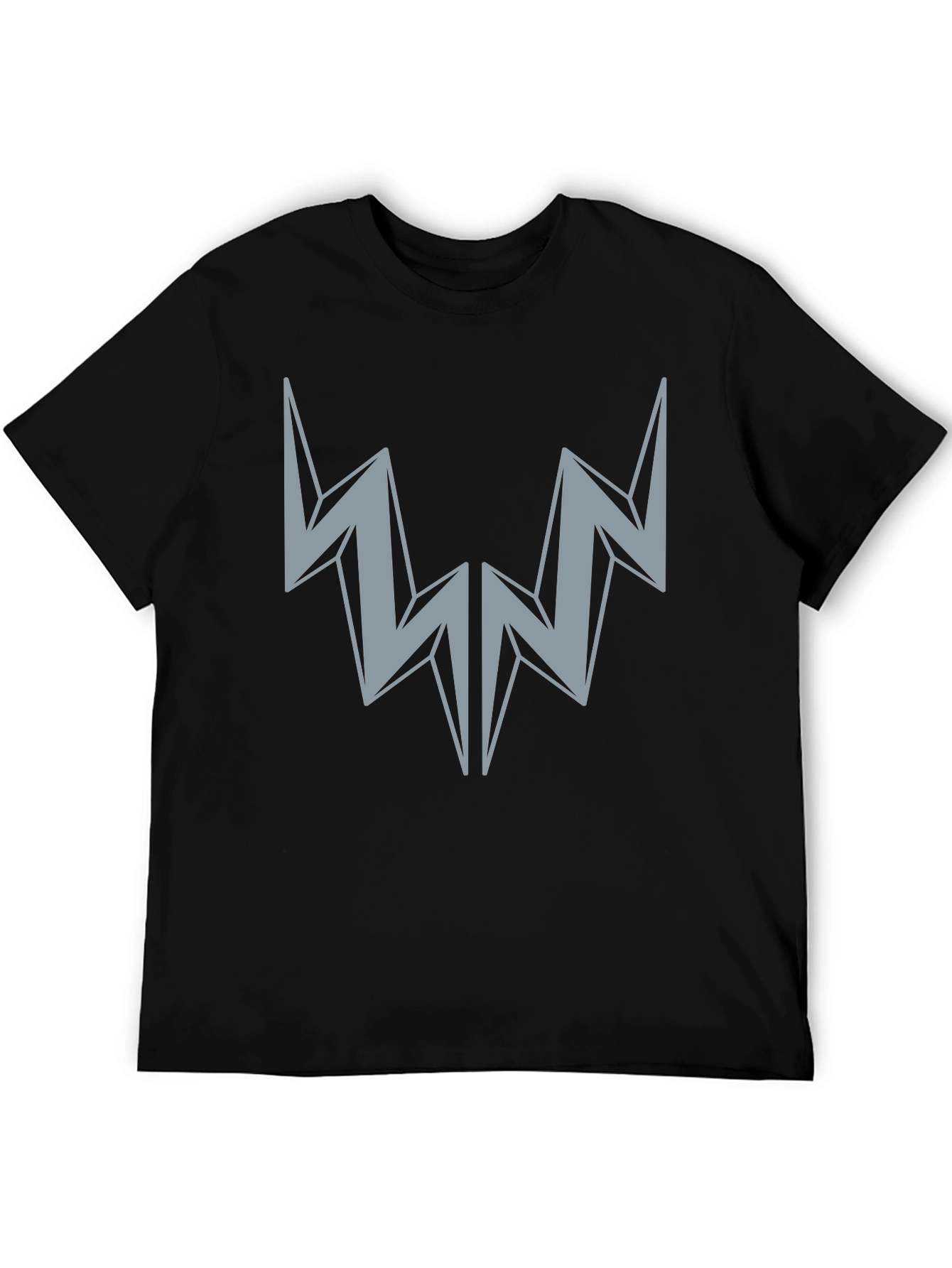 Abstract Lightning Bolt Graphic Tee - Black