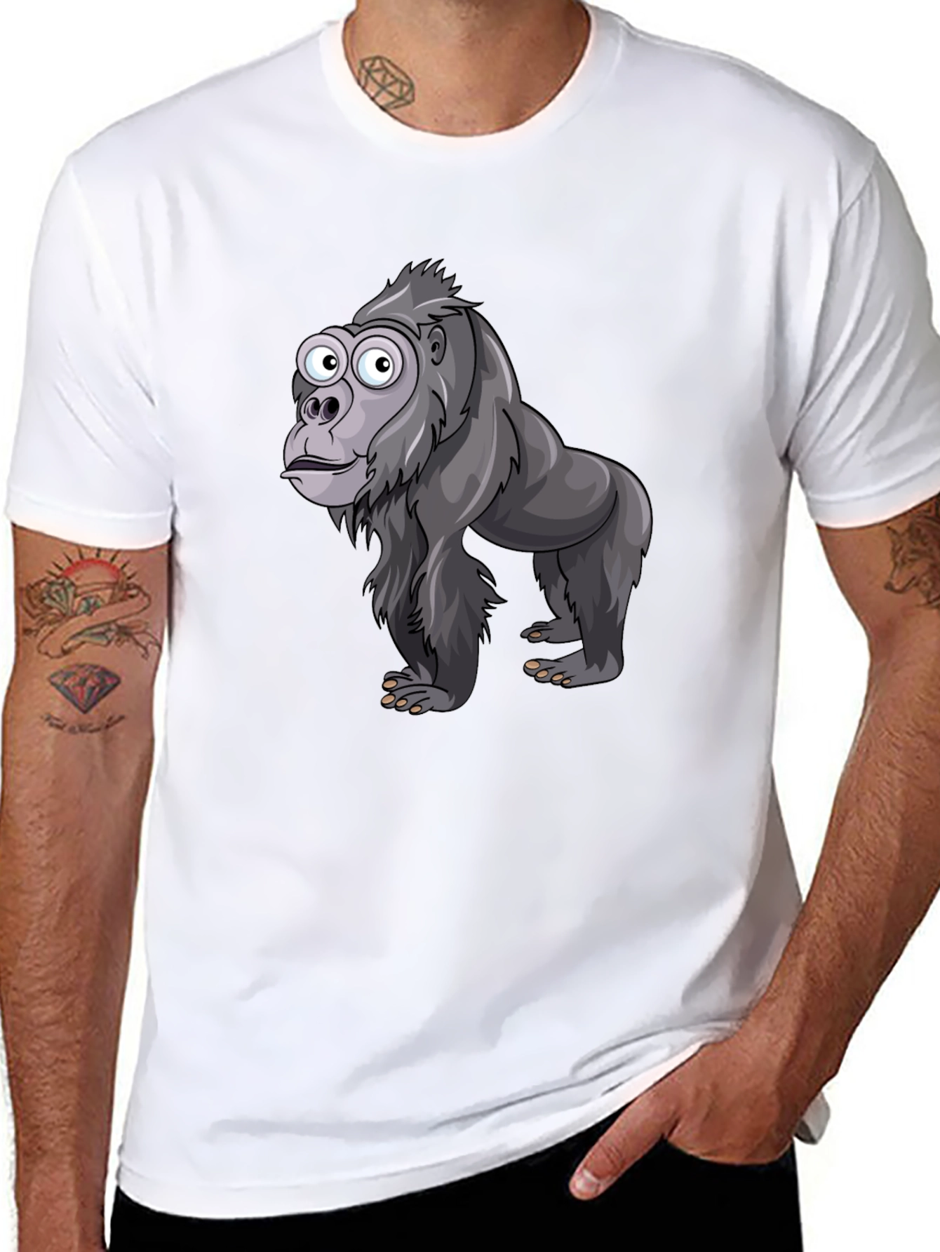 Funny Gorilla Graphic T-Shirt - Black