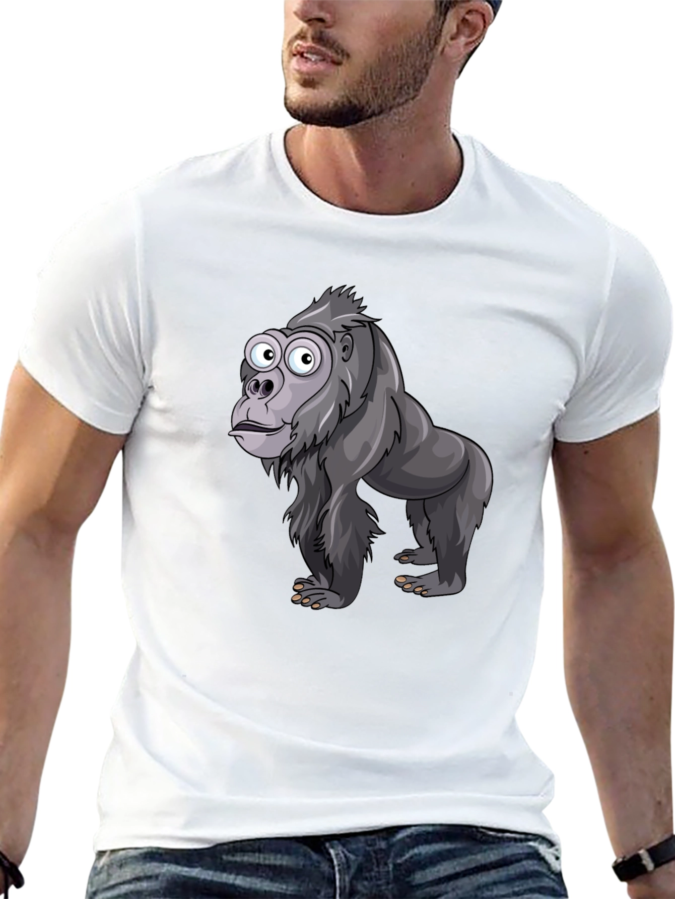 Funny Gorilla Graphic T-Shirt - Black