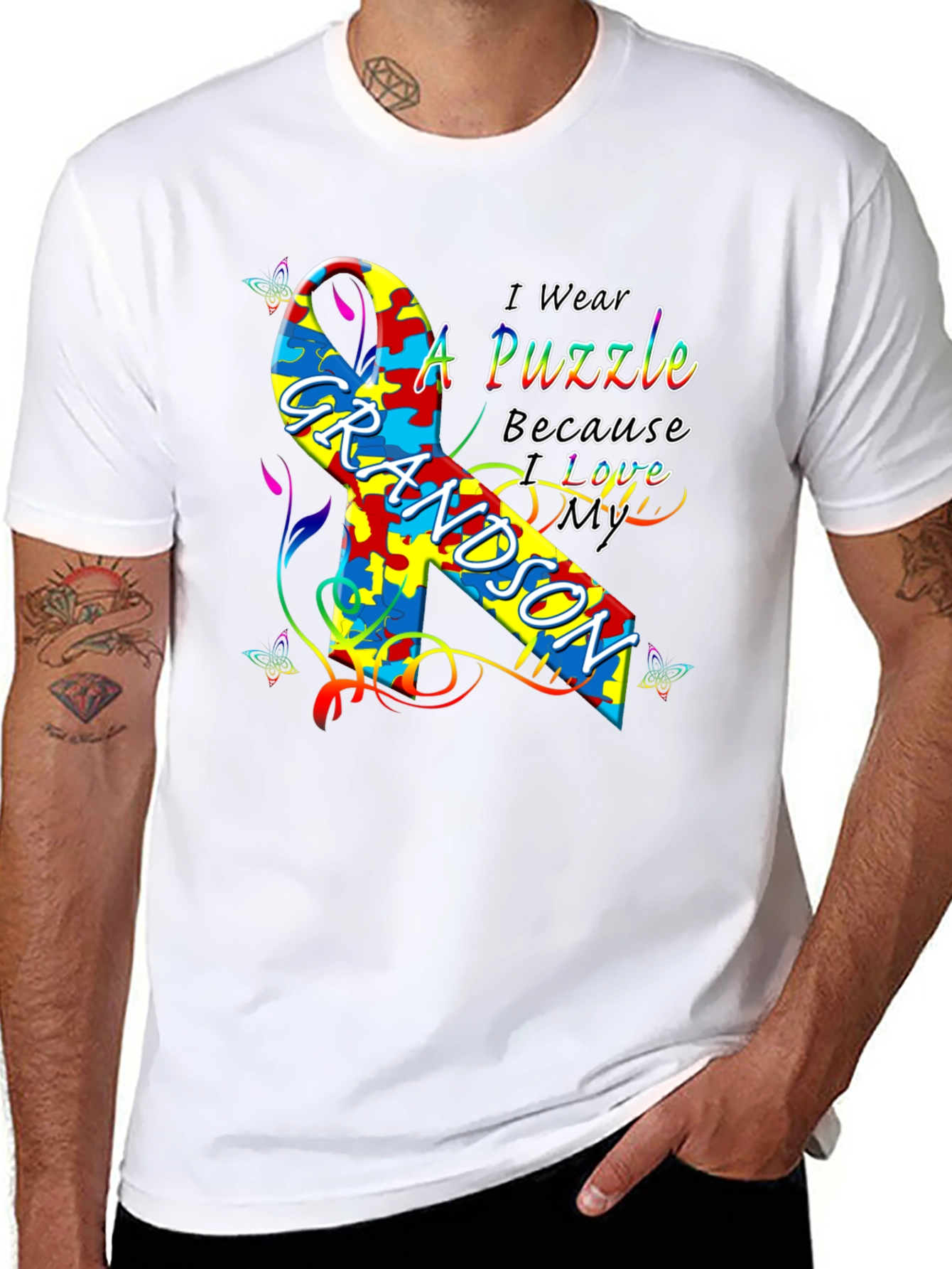 Autism Awareness Grandson T-Shirt