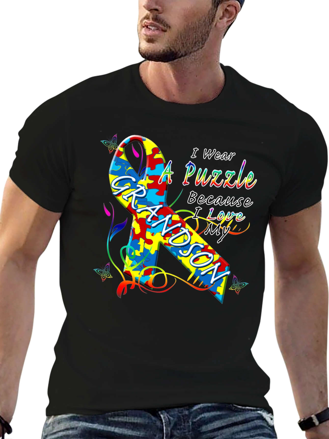 Autism Awareness Grandson T-Shirt