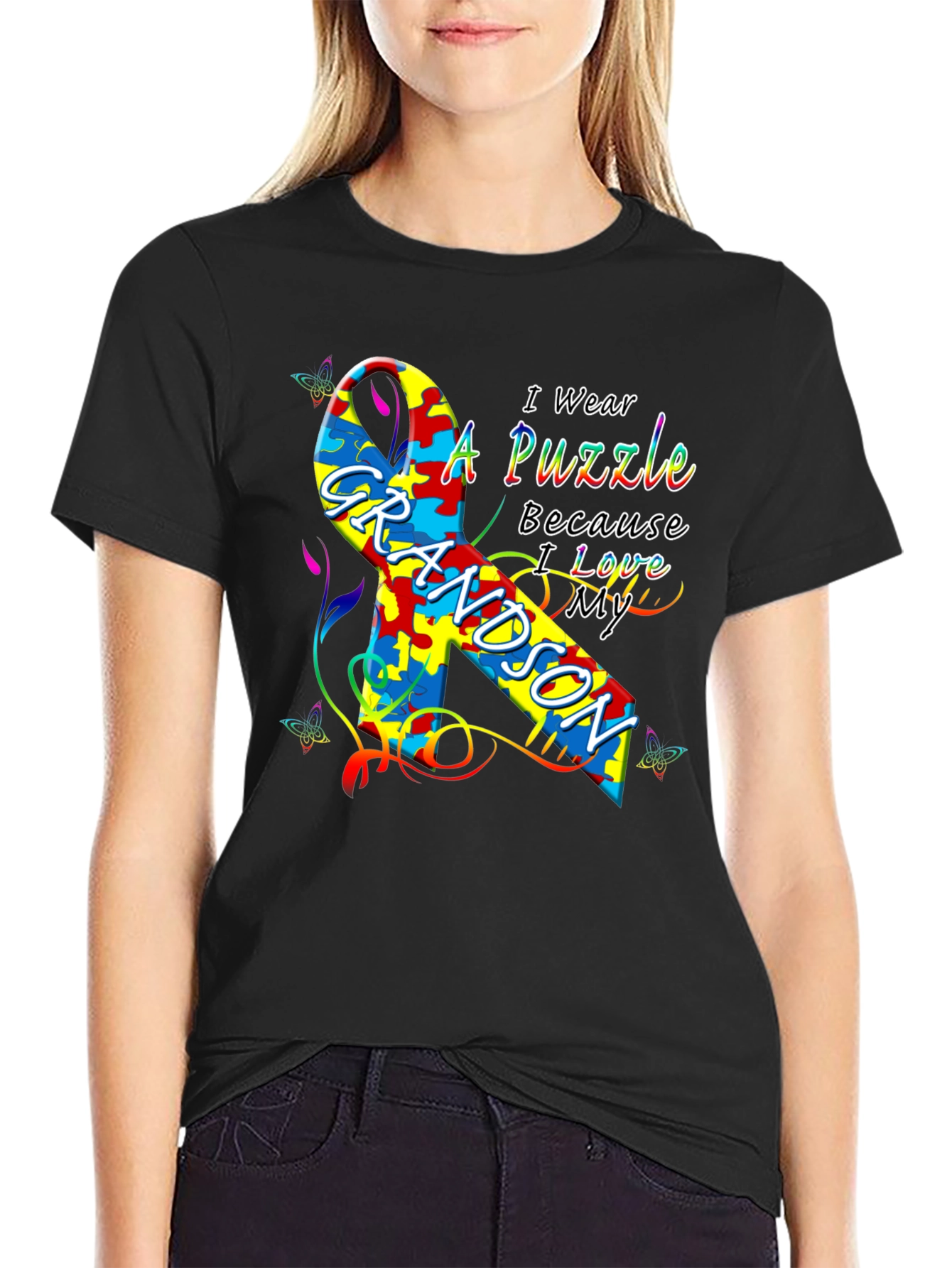 Autism Awareness Grandson T-Shirt