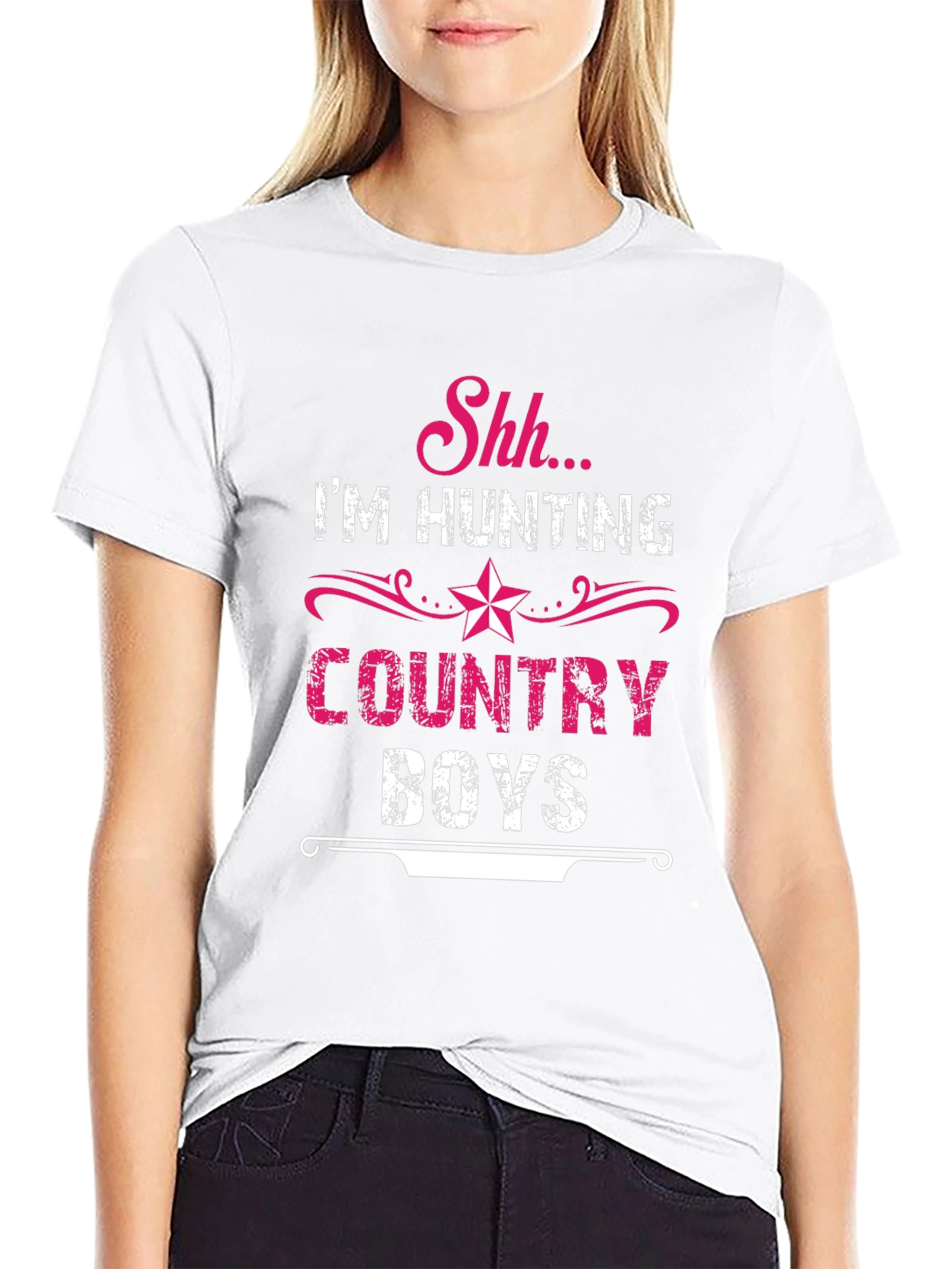 Shh Im Hunting Country Boys Black T-Shirt