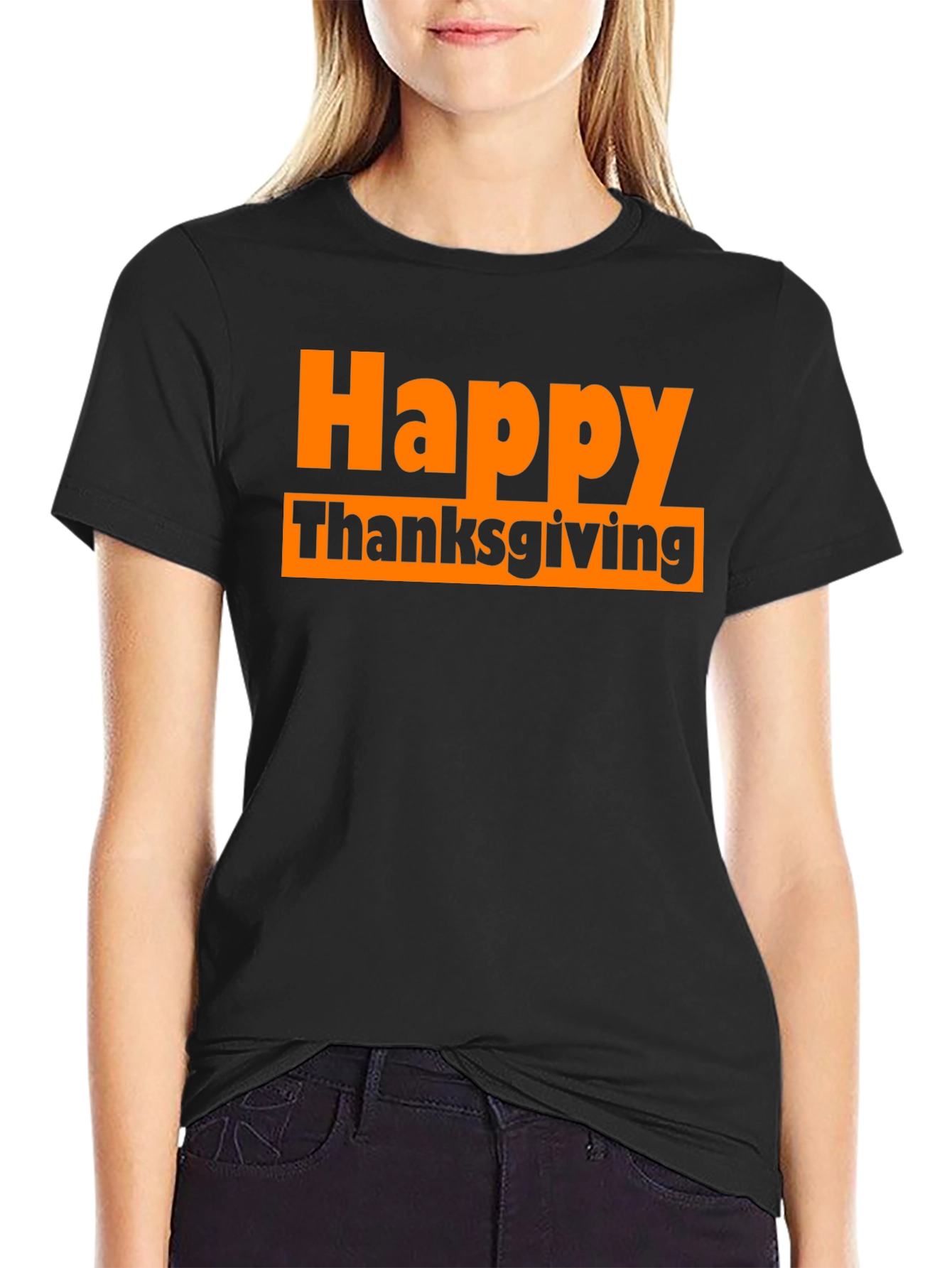 Happy Thanksgiving Black T-Shirt