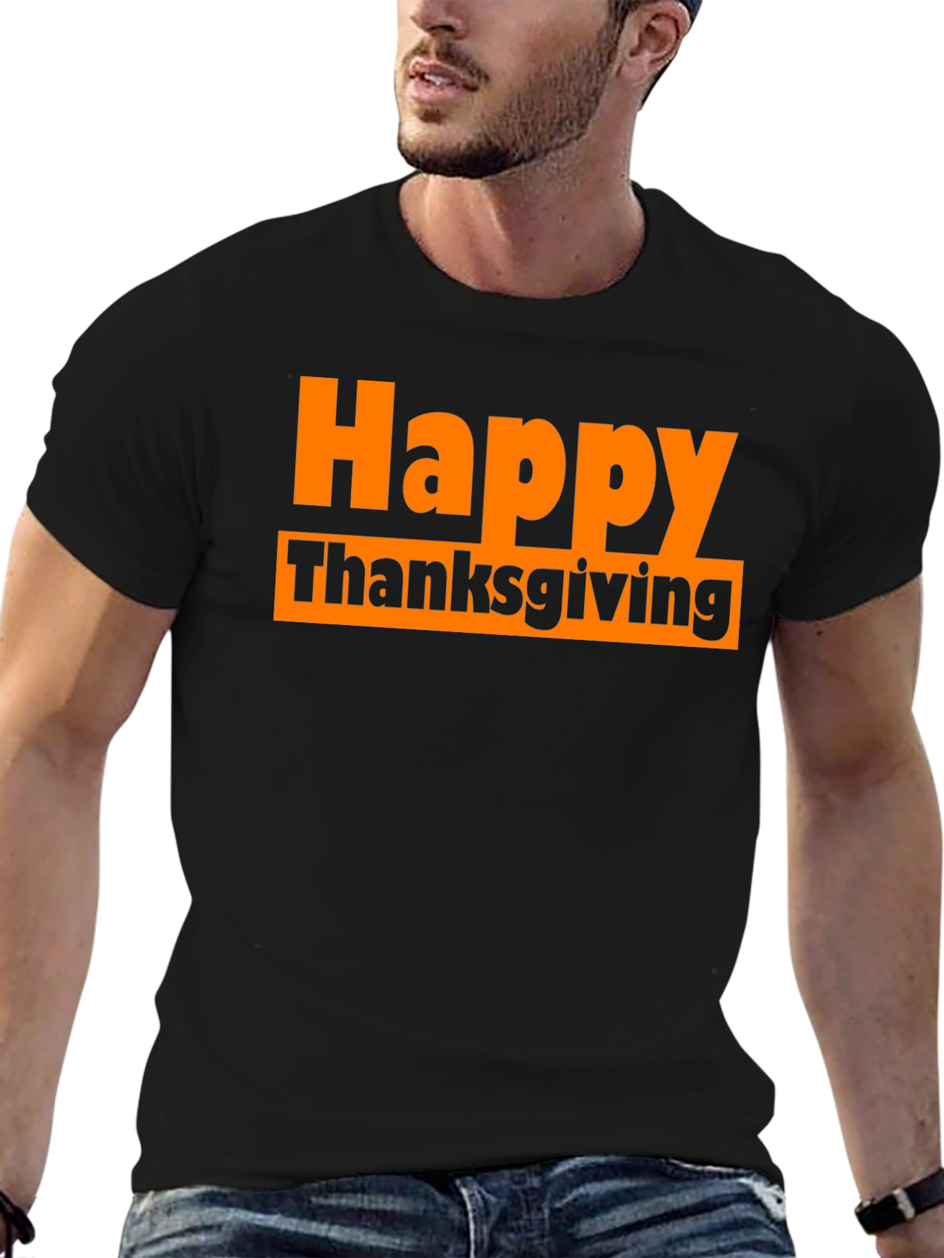 Happy Thanksgiving Black T-Shirt