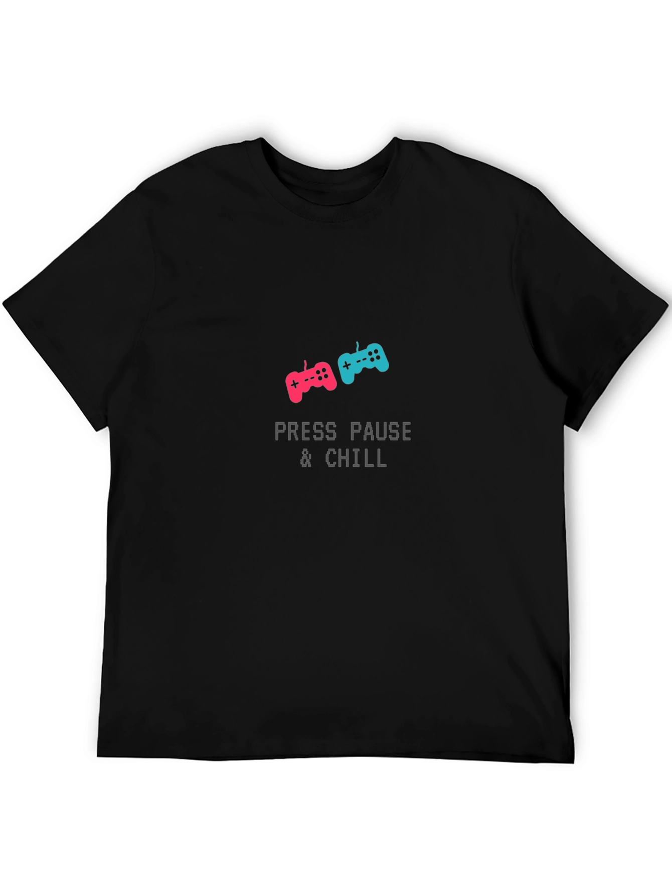 Press Pause & Chill Gamer T-Shirt - Black