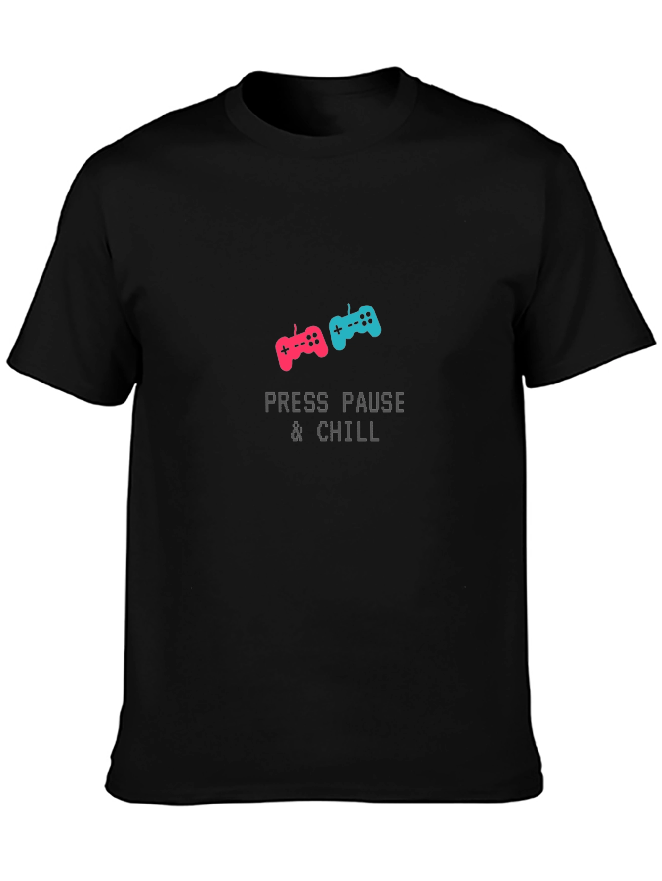 Press Pause & Chill Gamer T-Shirt - Black
