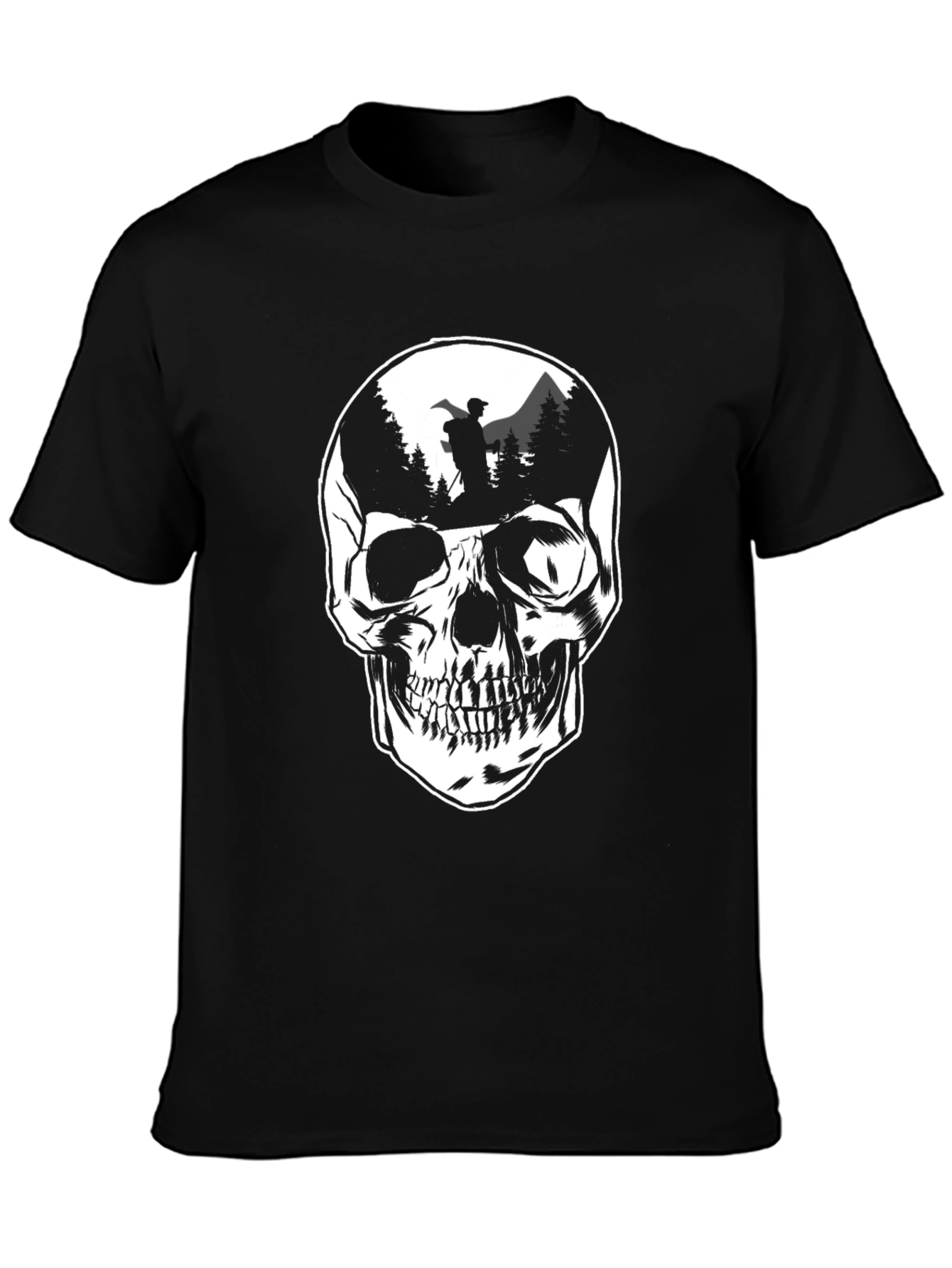 Skull Graphic T-Shirt - Mountain Hiker Design