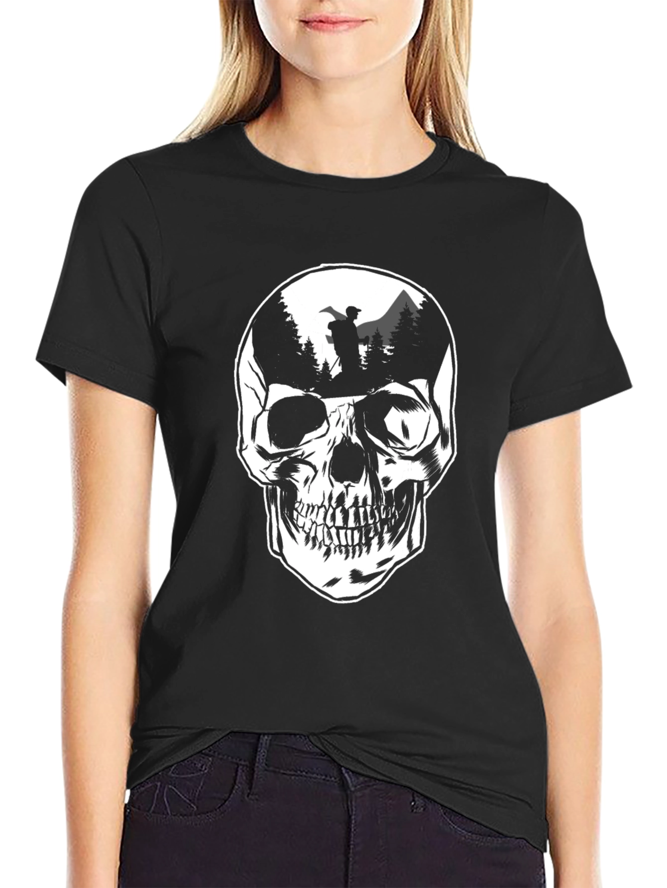 Skull Graphic T-Shirt - Mountain Hiker Design