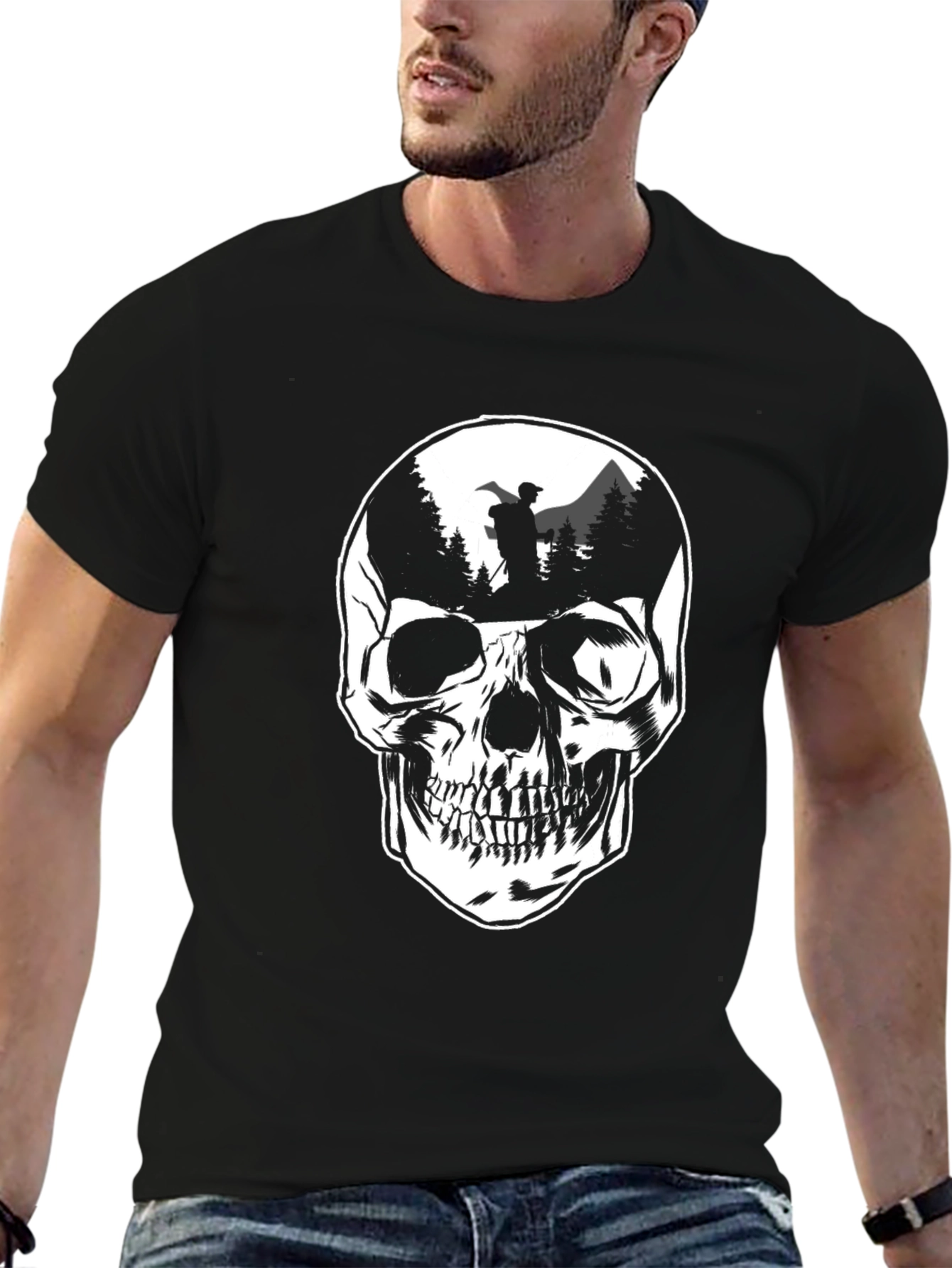 Skull Graphic T-Shirt - Mountain Hiker Design