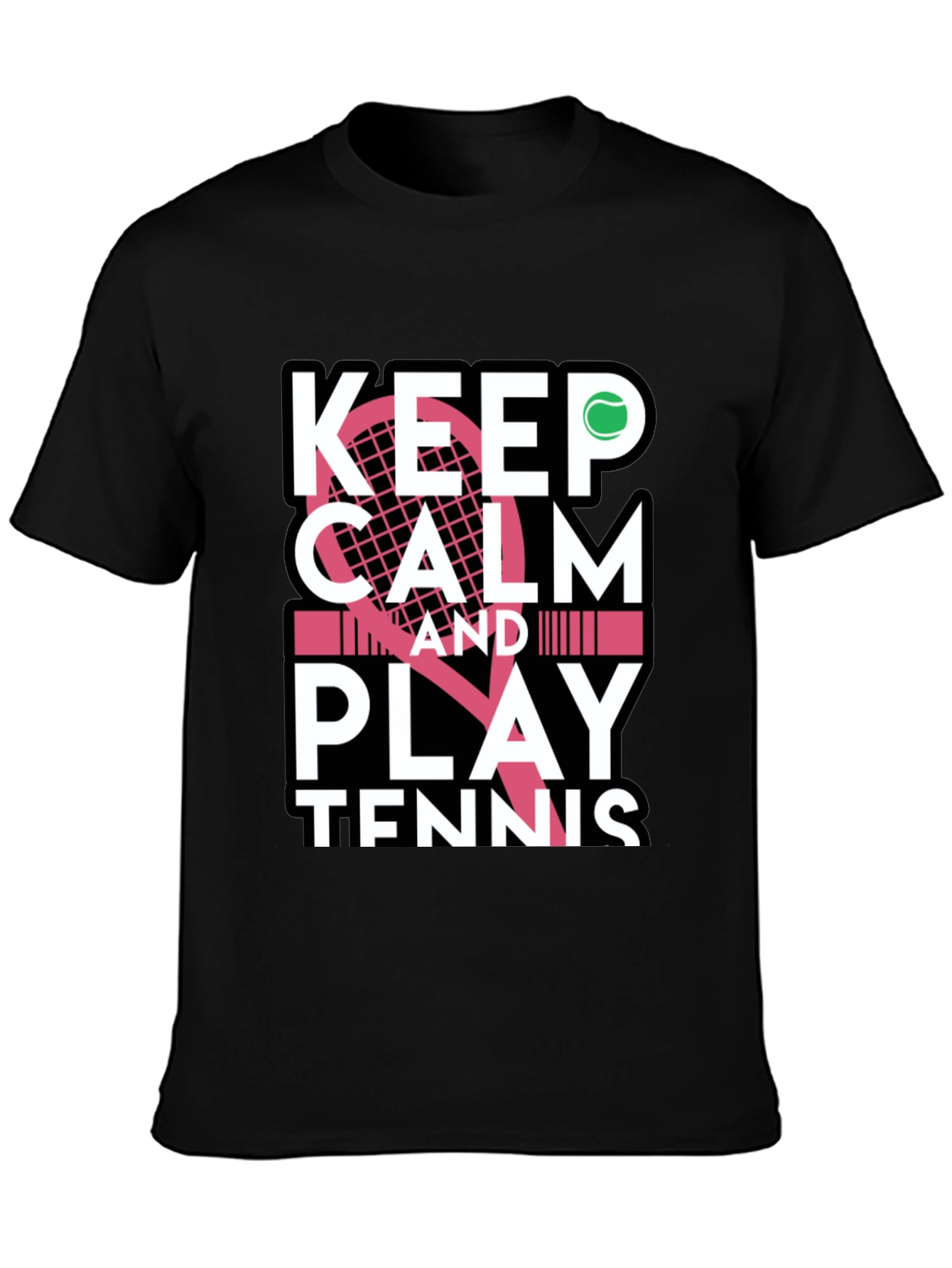 Keep Calm and Play Tennis Graphic T-Shirt