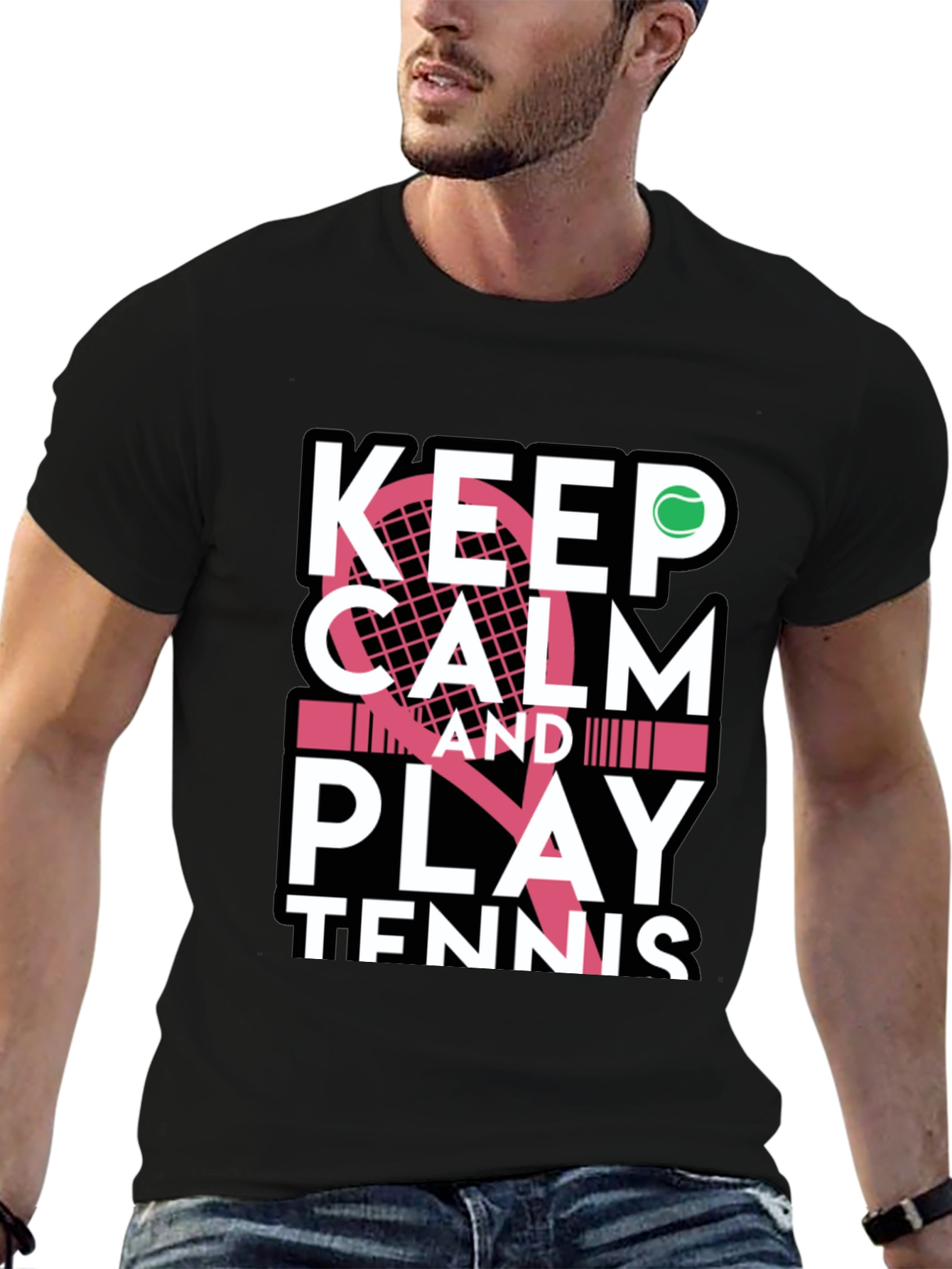 Keep Calm and Play Tennis Graphic T-Shirt