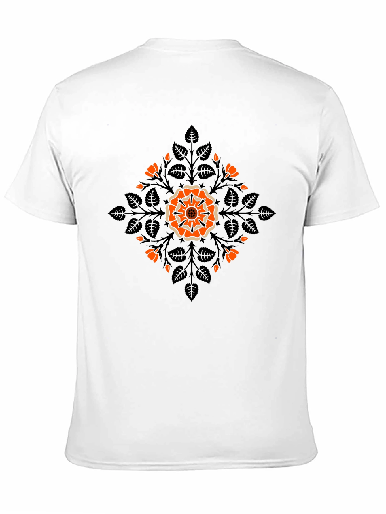 Floral Mandala Graphic Black T-Shirt