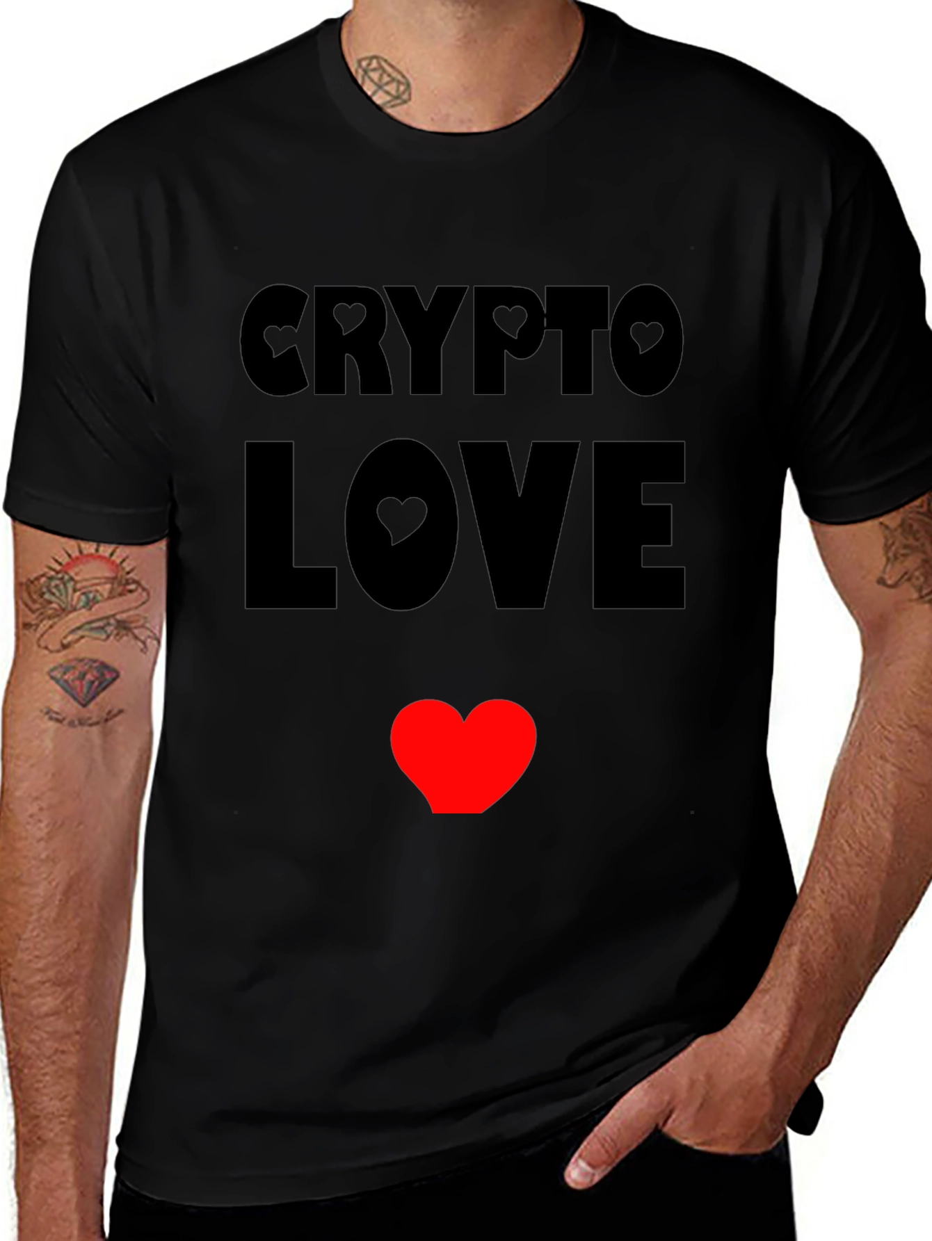 Crypto Love Heart T-Shirt - Black