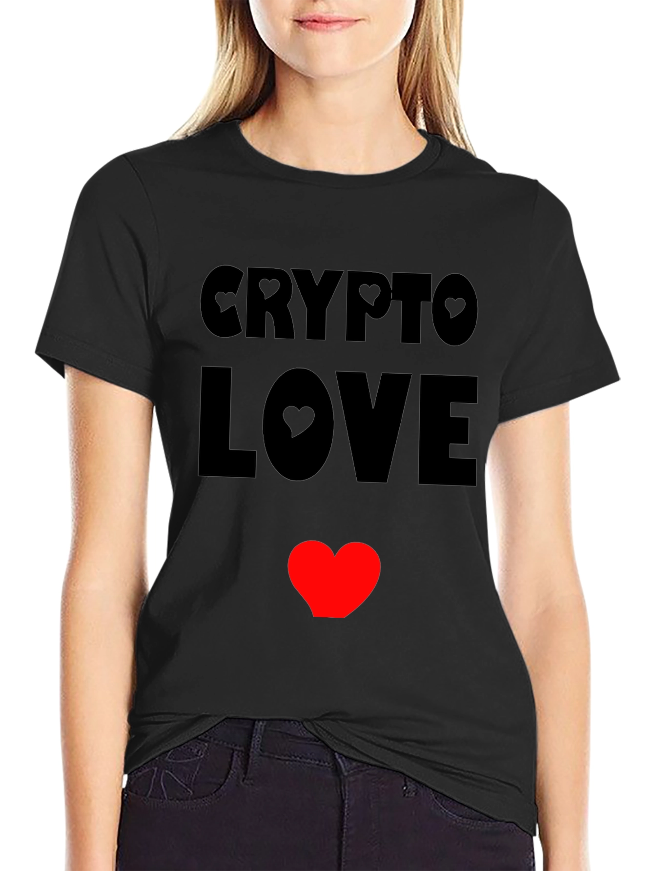 Crypto Love Heart T-Shirt - Black