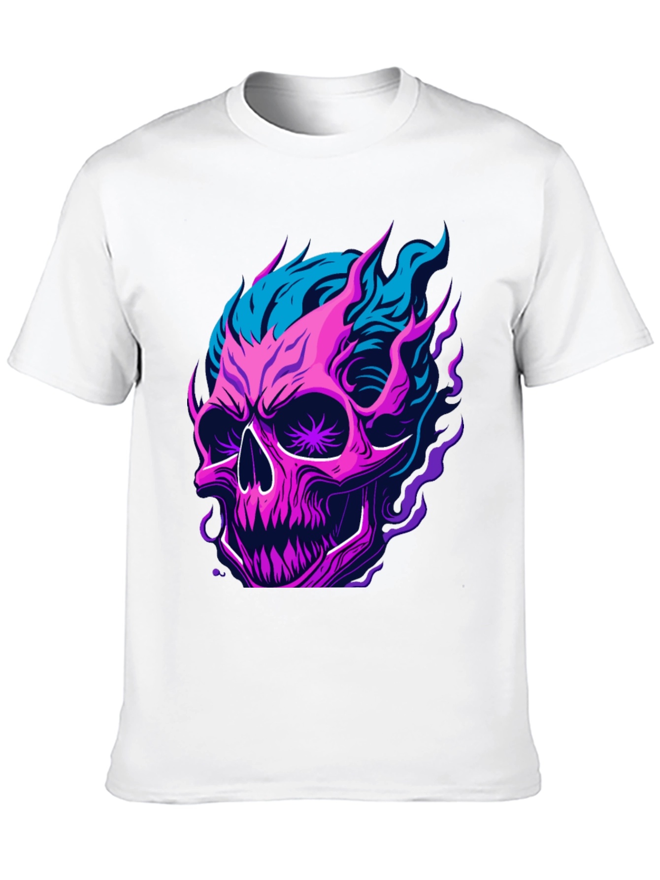 Flaming Skull Graphic T-Shirt - Bold & Edgy Design