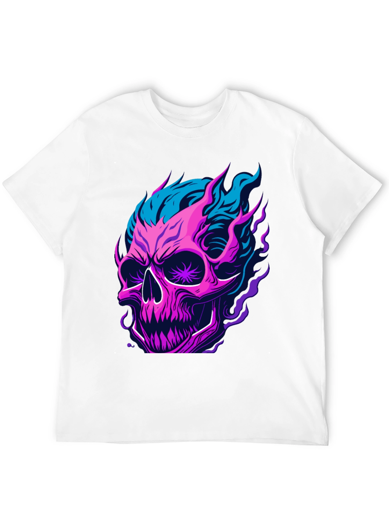 Flaming Skull Graphic T-Shirt - Bold & Edgy Design