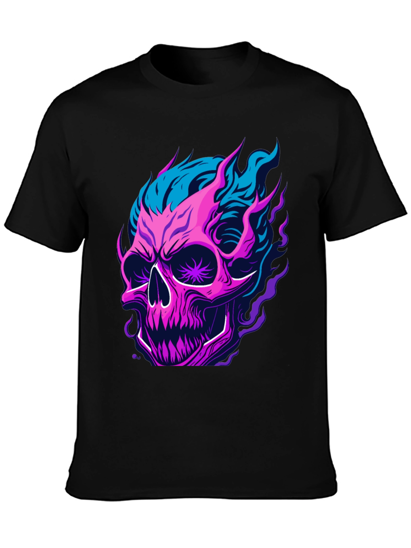 Flaming Skull Graphic T-Shirt - Bold & Edgy Design