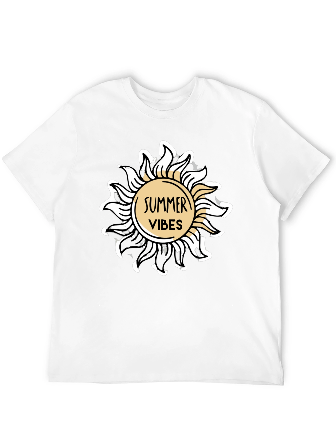 Summer Vibes Graphic Tee - Black Cotton T-Shirt