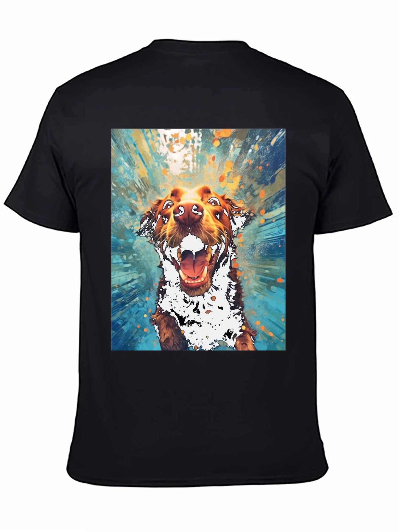 Dog Art Graphic Tee - Mens Black T-Shirt