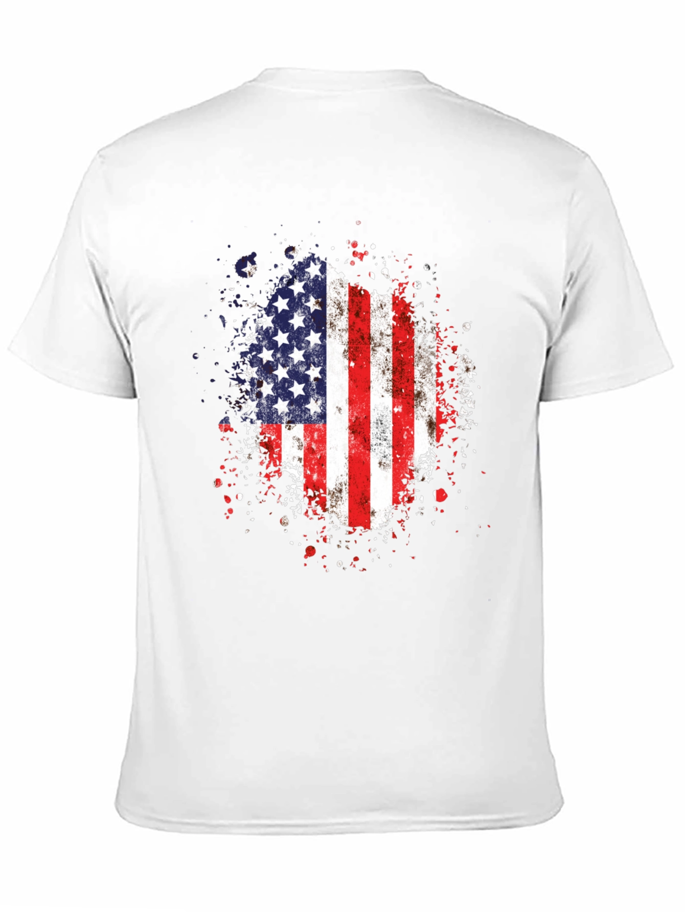 American Flag Distressed Graphic Black T-Shirt