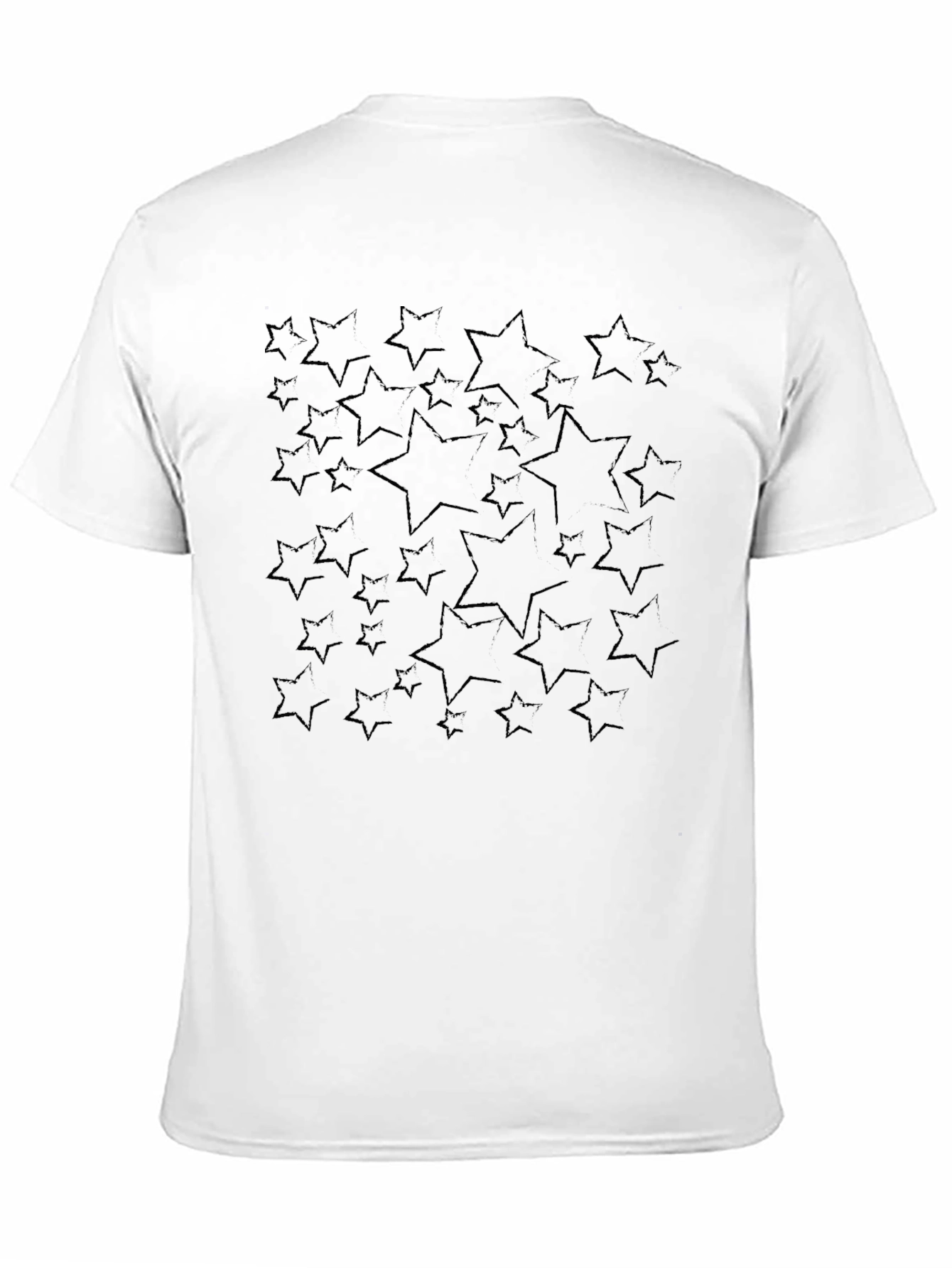 Star Pattern Black Casual T-Shirt