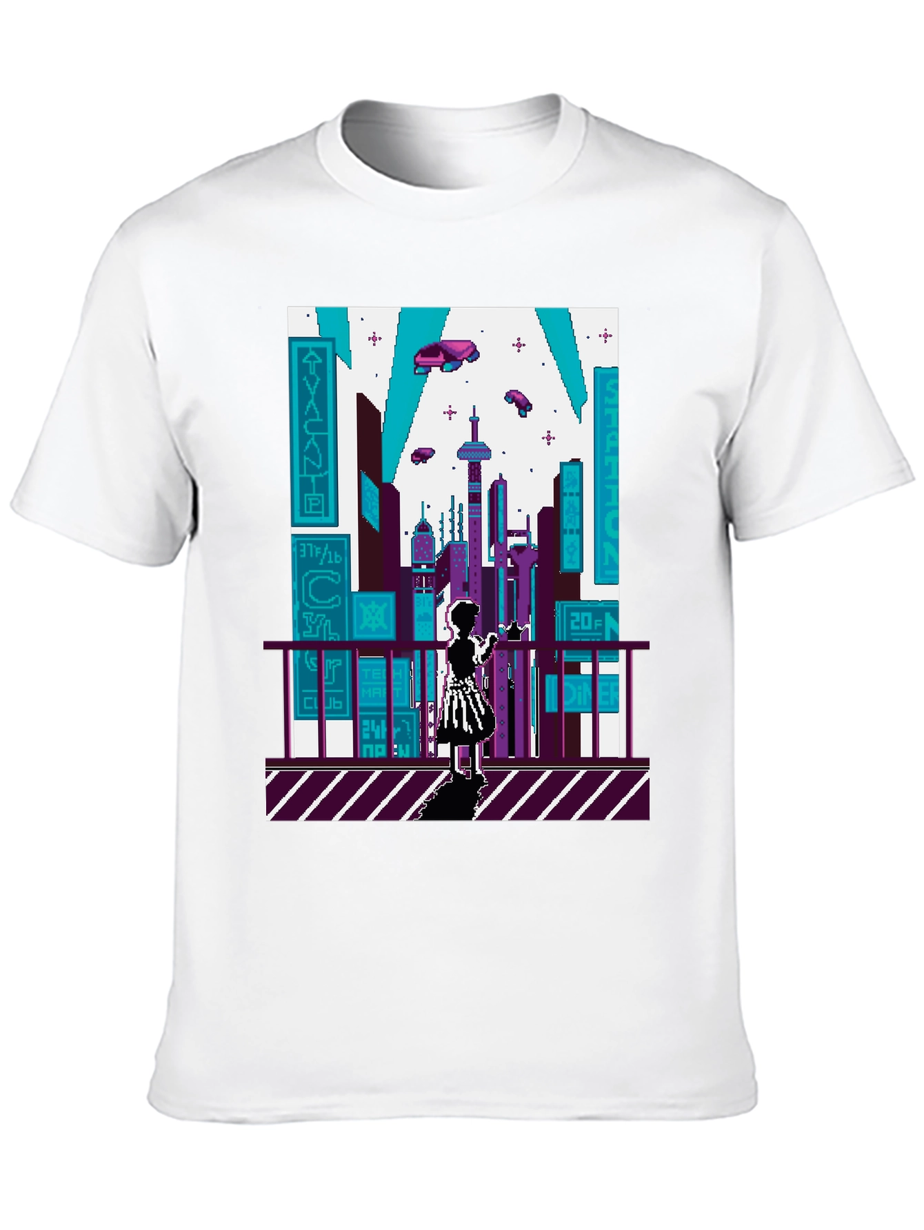 Pixel City Black T-Shirt