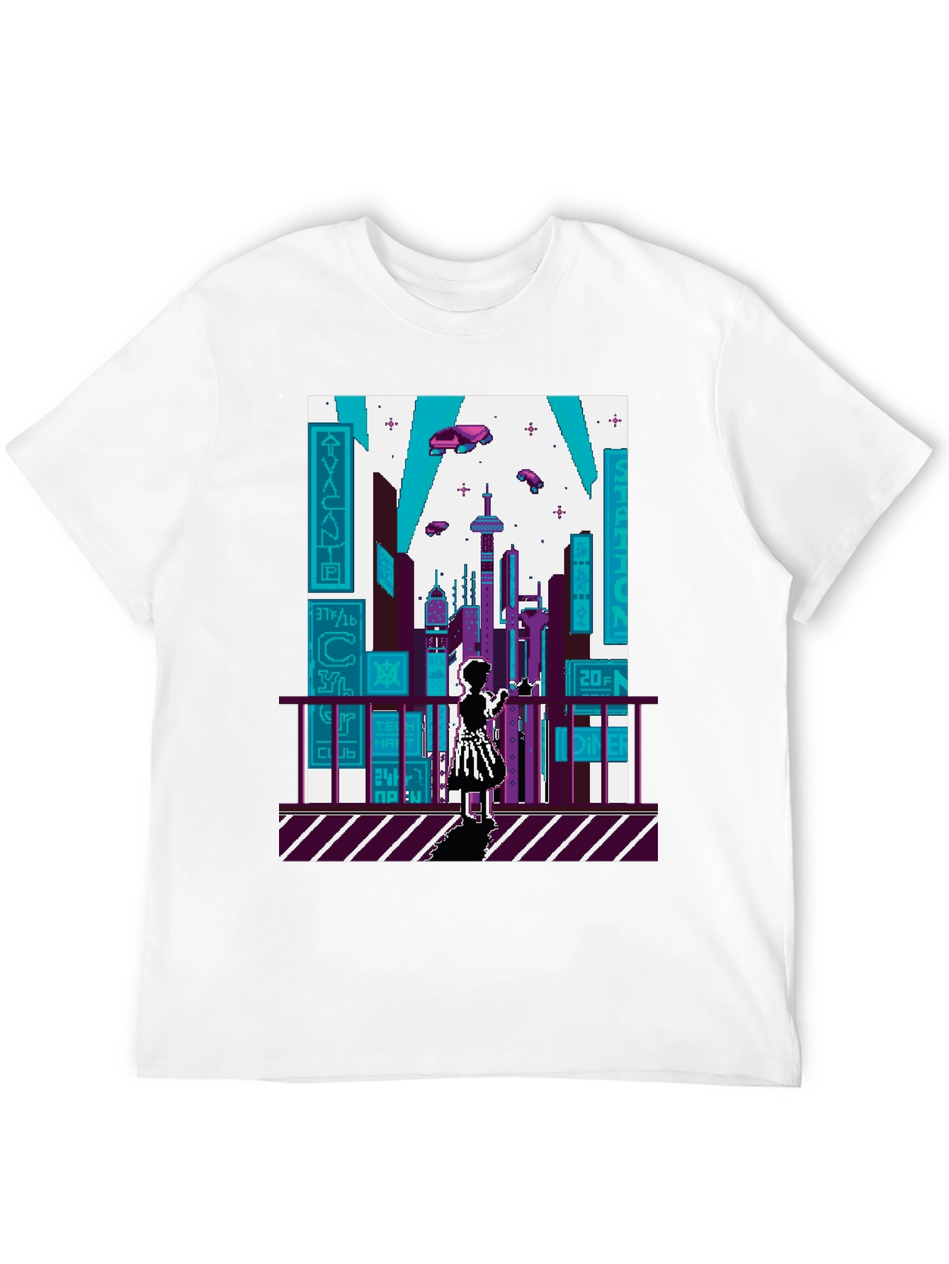 Pixel City Black T-Shirt