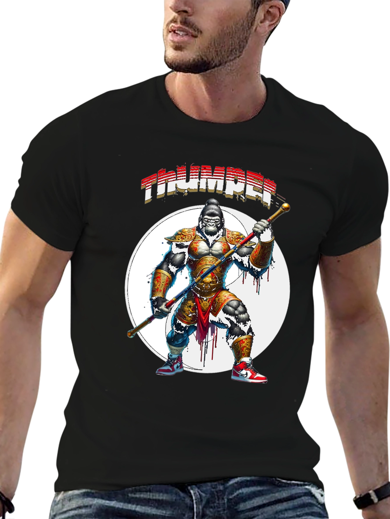Thumper Gorilla Warrior Black T-Shirt