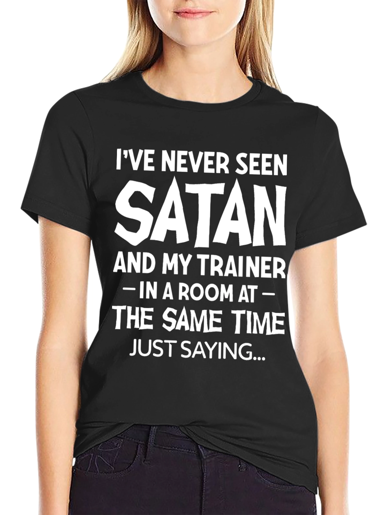 Satan Trainer Graphic Tee - Funny Workout Shirt