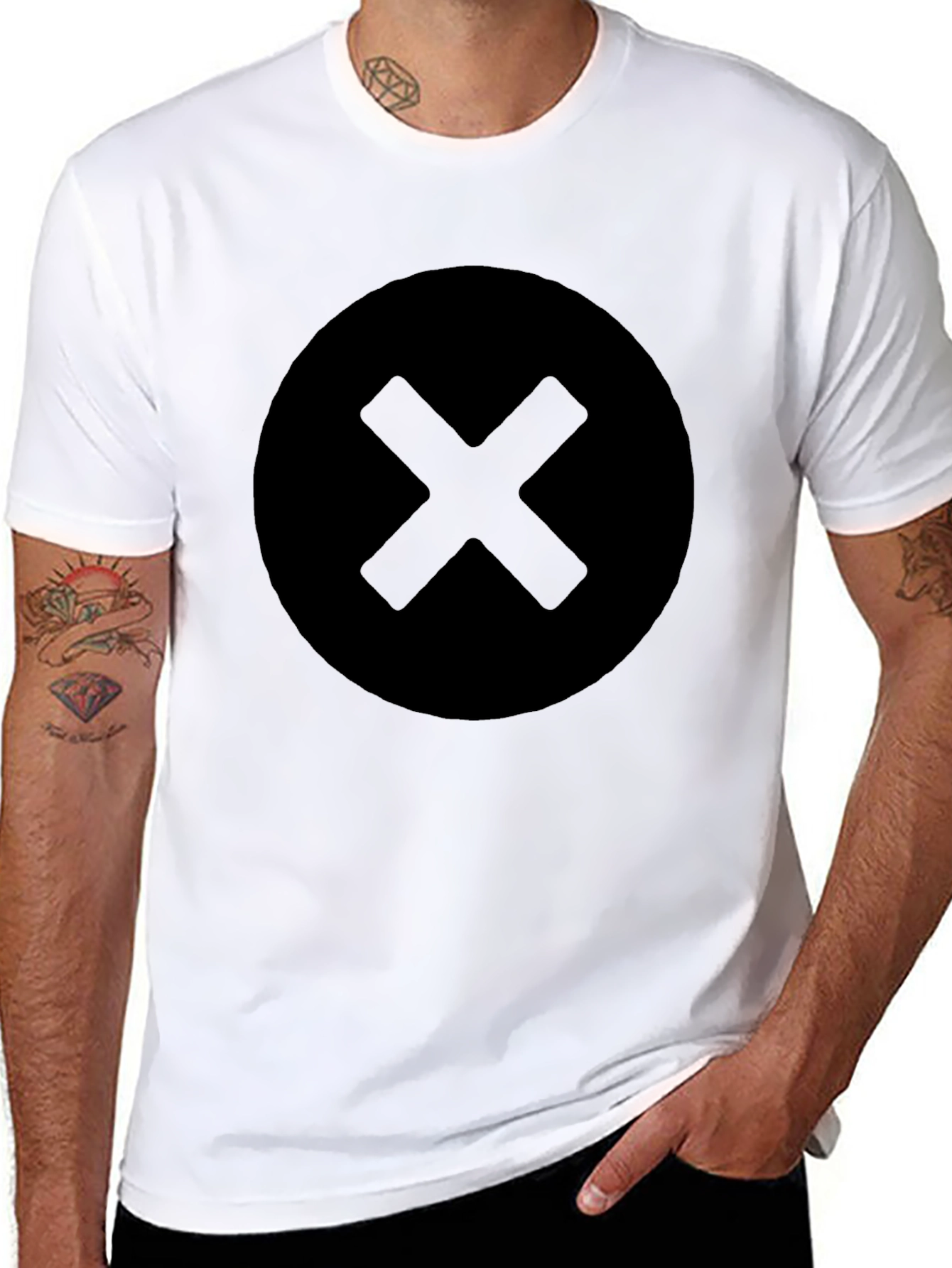 Minimalist Black Circle X Graphic Tee
