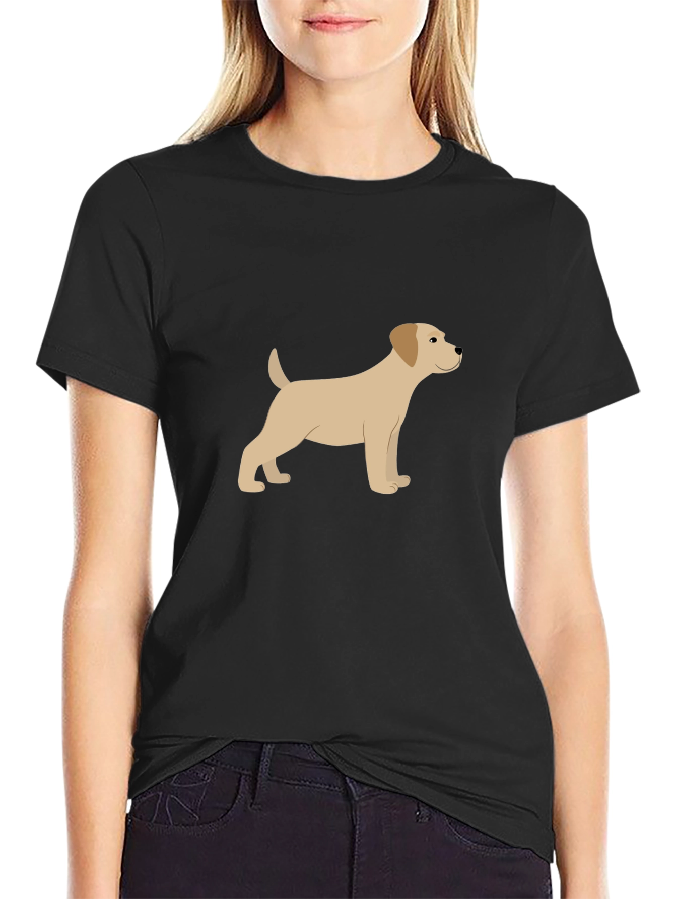 Dog Graphic Black T-Shirt - Casual Style