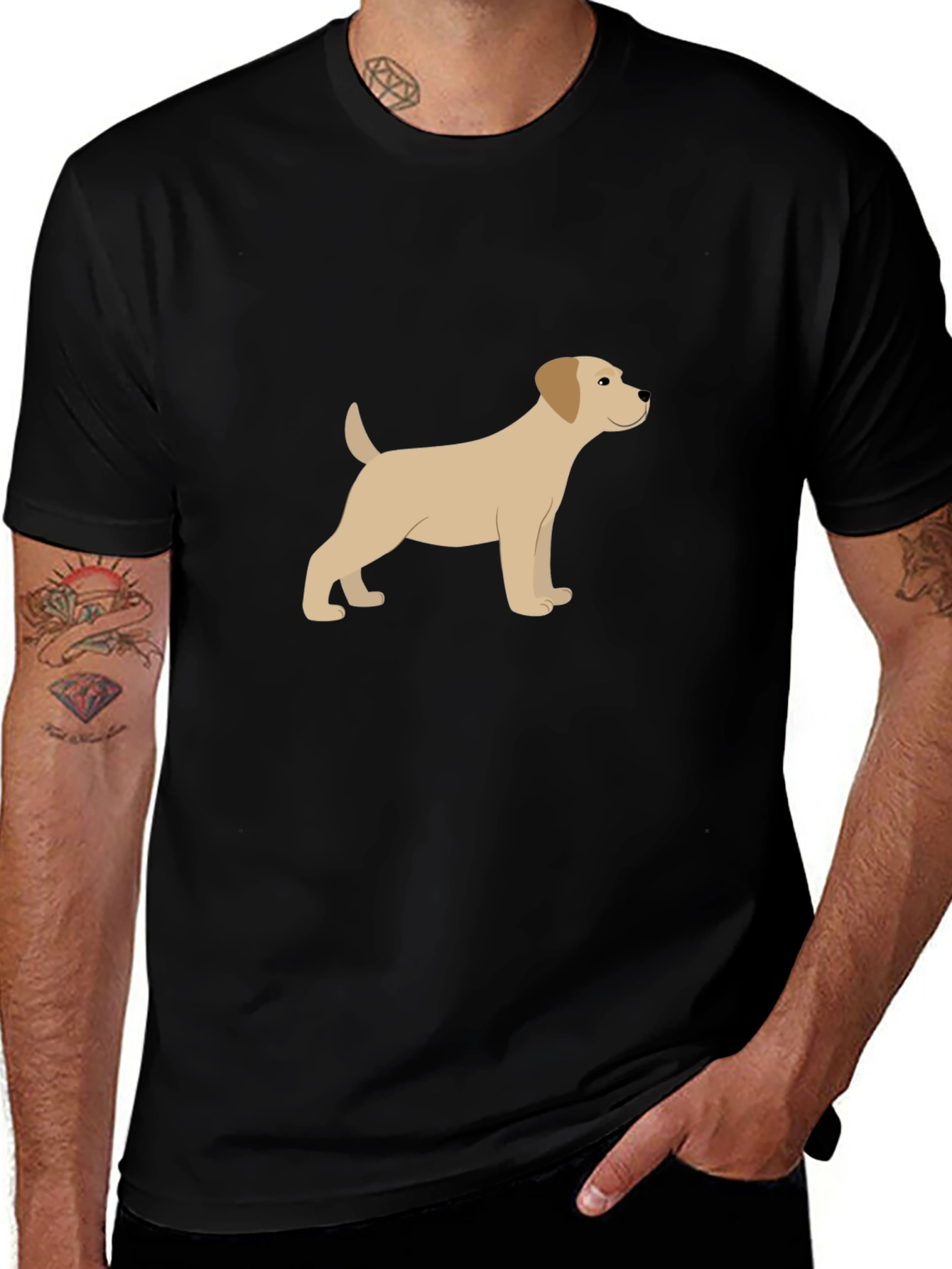 Dog Graphic Black T-Shirt - Casual Style