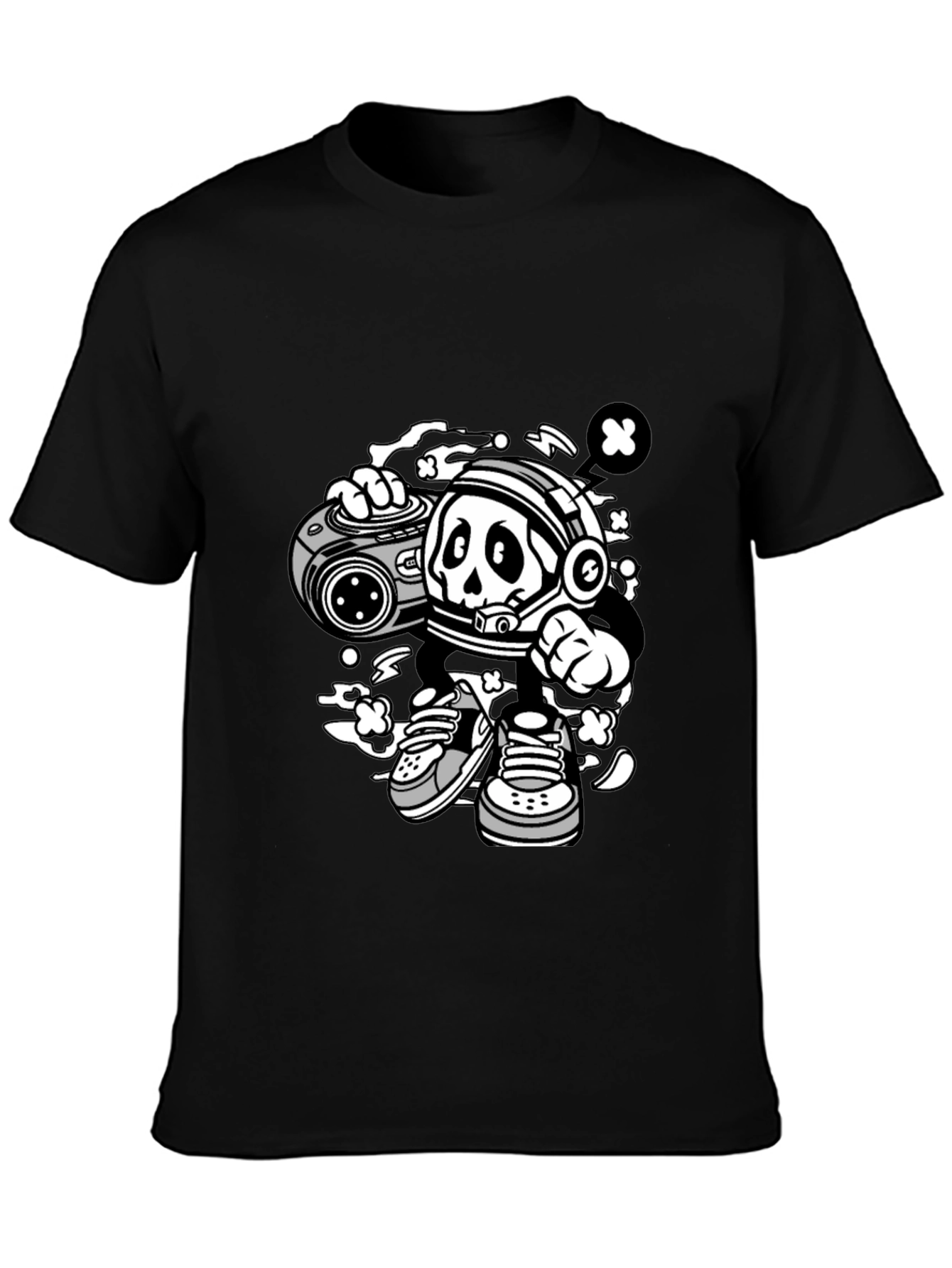 Skull Astronaut Black T-Shirt
