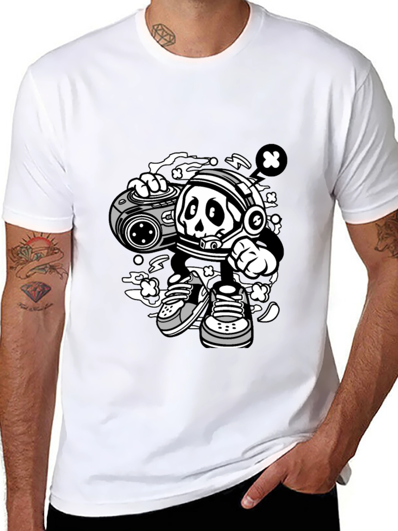 Skull Astronaut Black T-Shirt