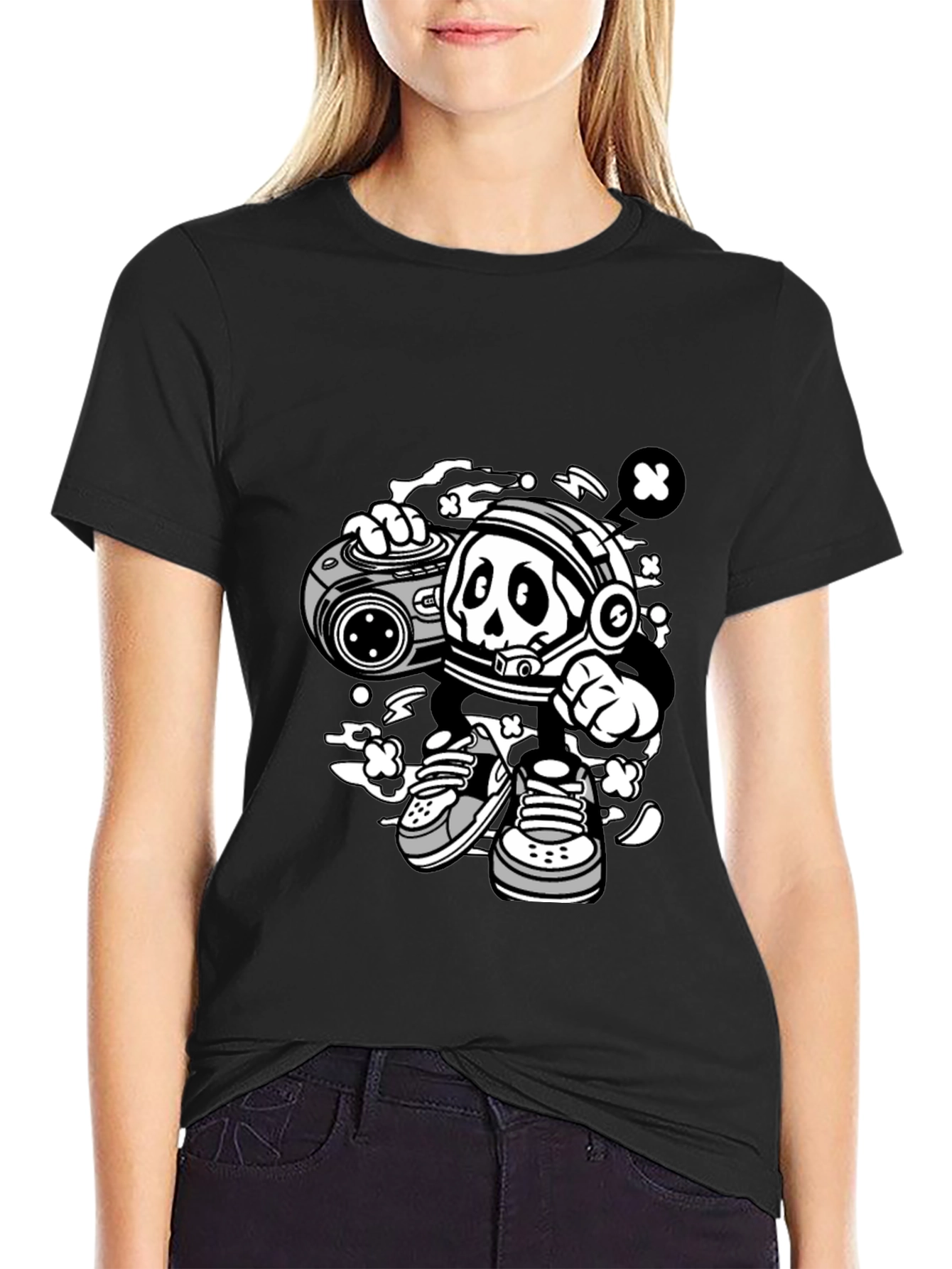 Skull Astronaut Black T-Shirt
