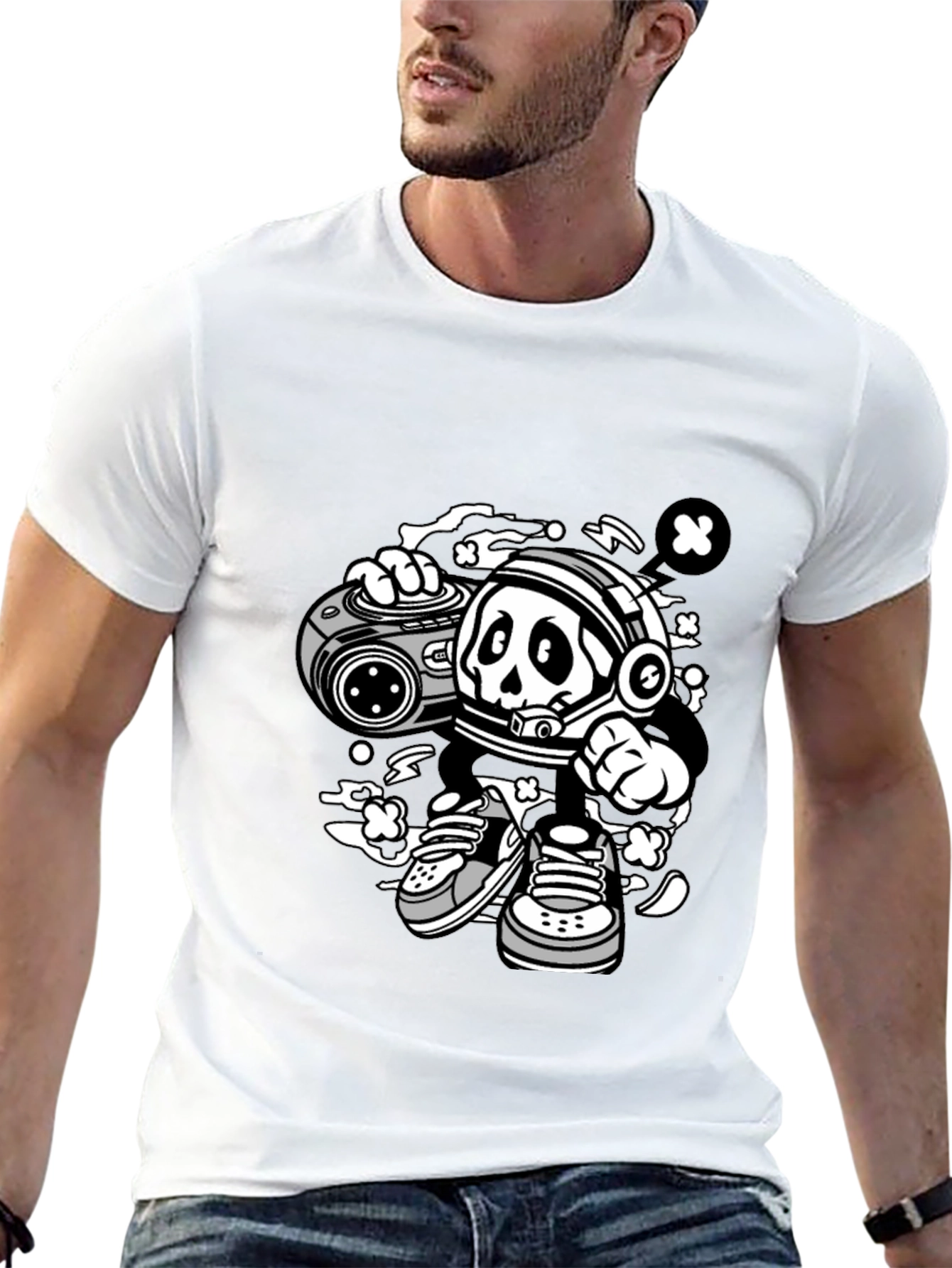 Skull Astronaut Black T-Shirt