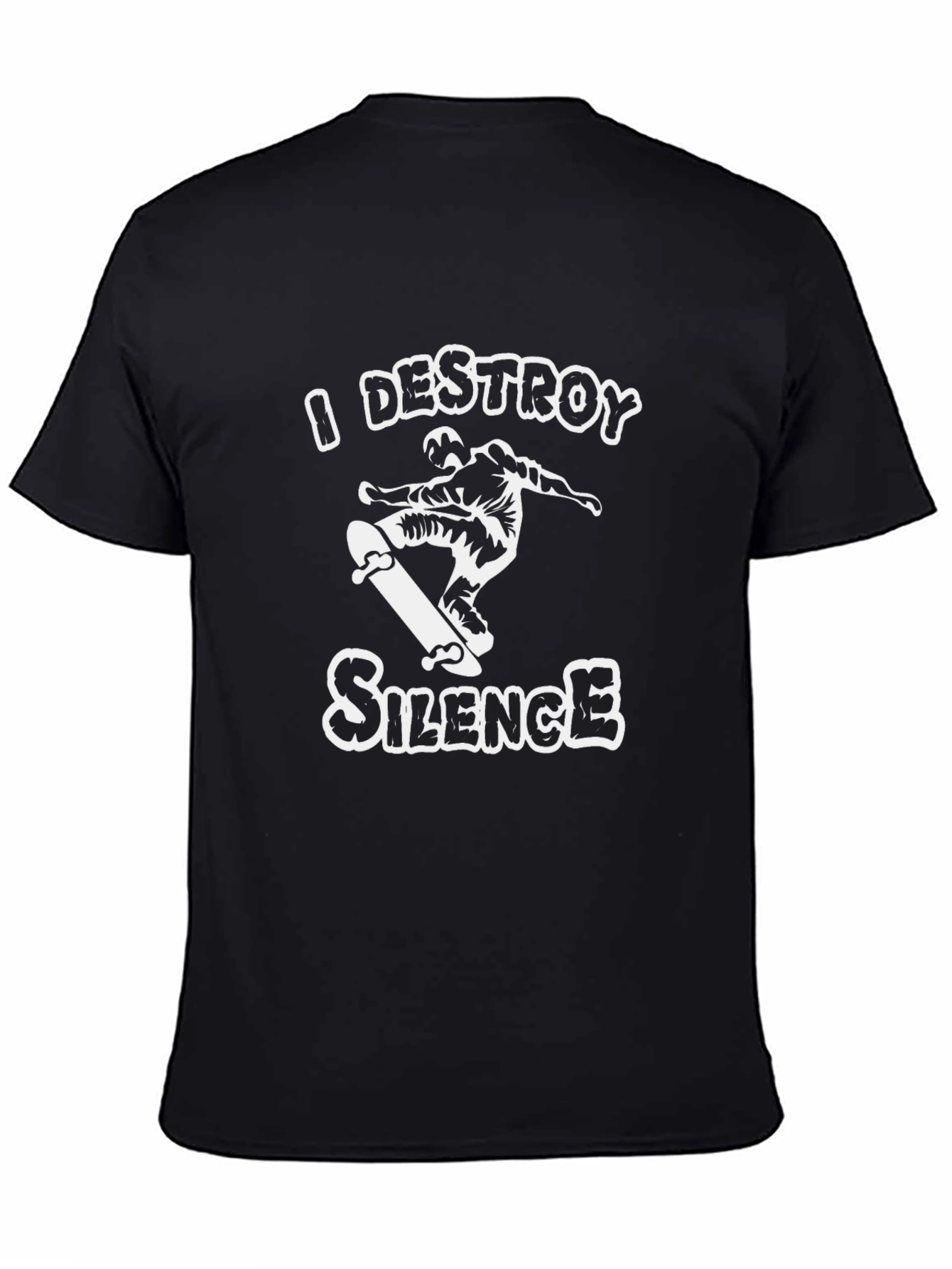 I Destroy Silence Skateboarder Graphic Tee