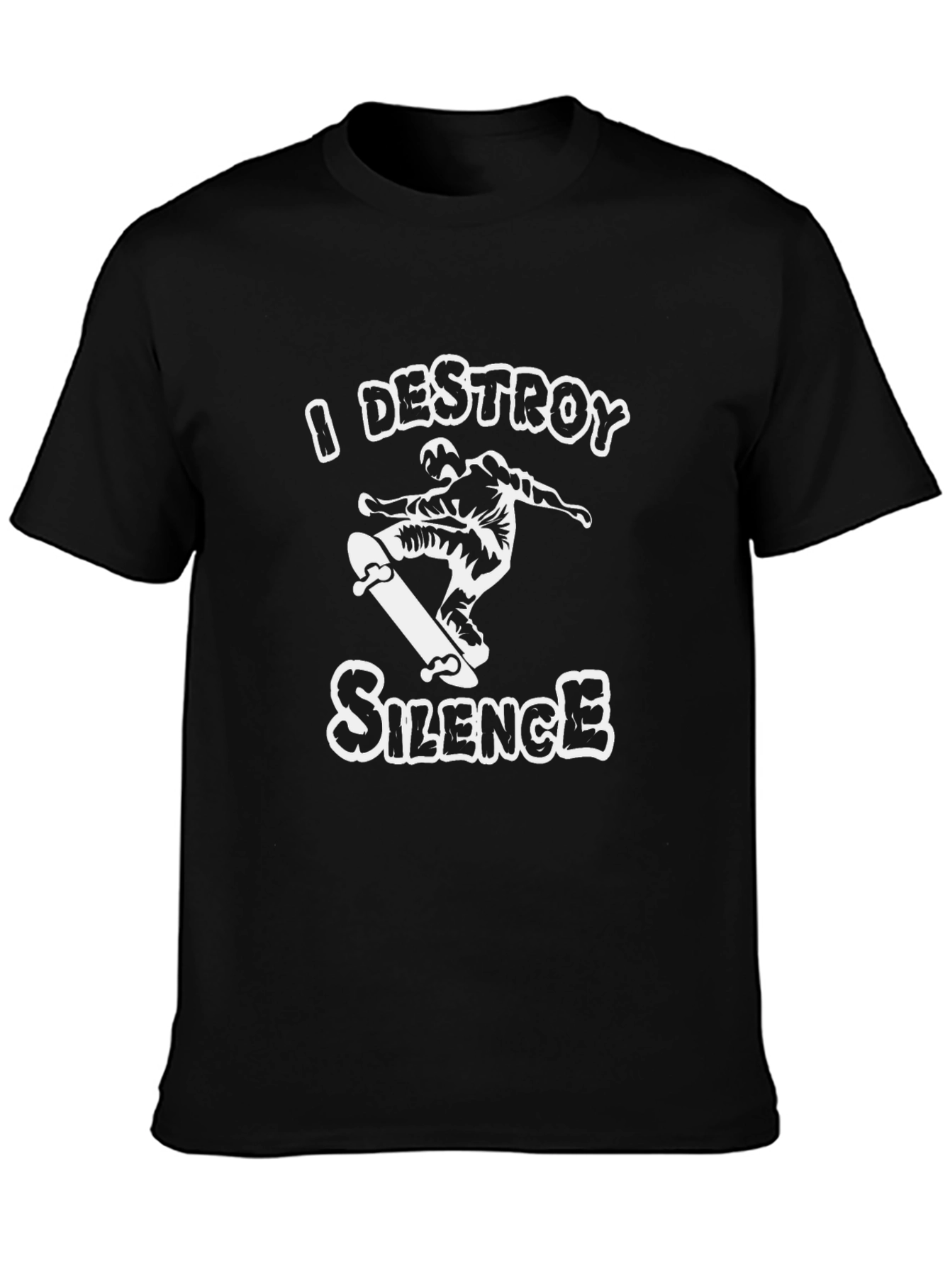I Destroy Silence Skateboarder Graphic Tee