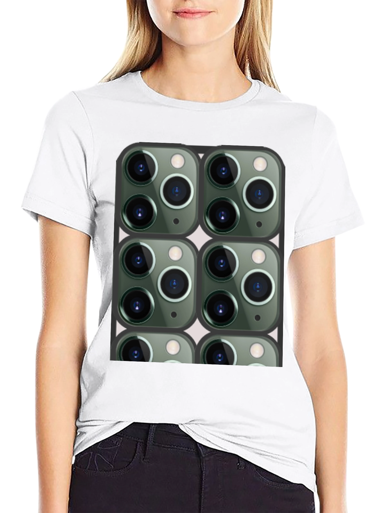 Novelty Camera Print T-Shirt