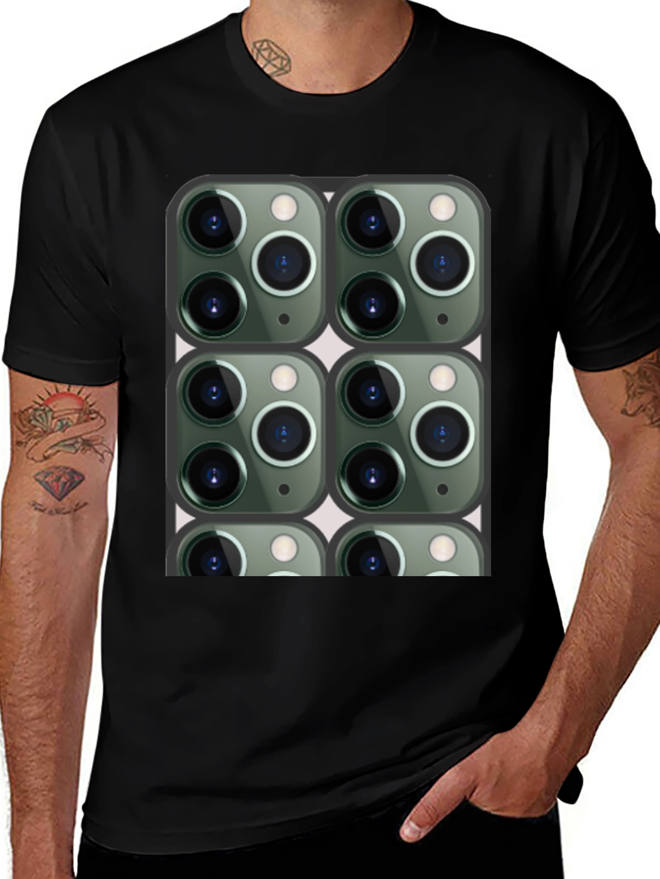 Novelty Camera Print T-Shirt