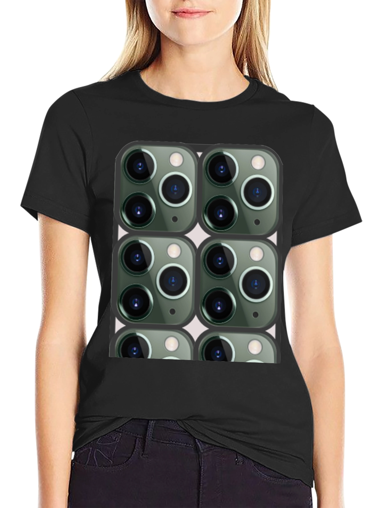 Novelty Camera Print T-Shirt