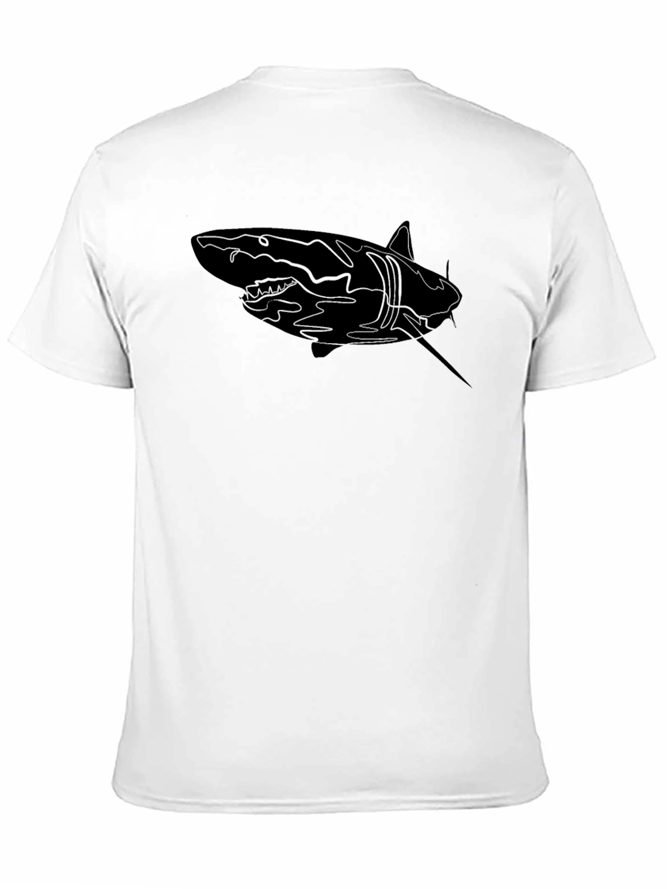 Shark Graphic Print Mens Black T-Shirt
