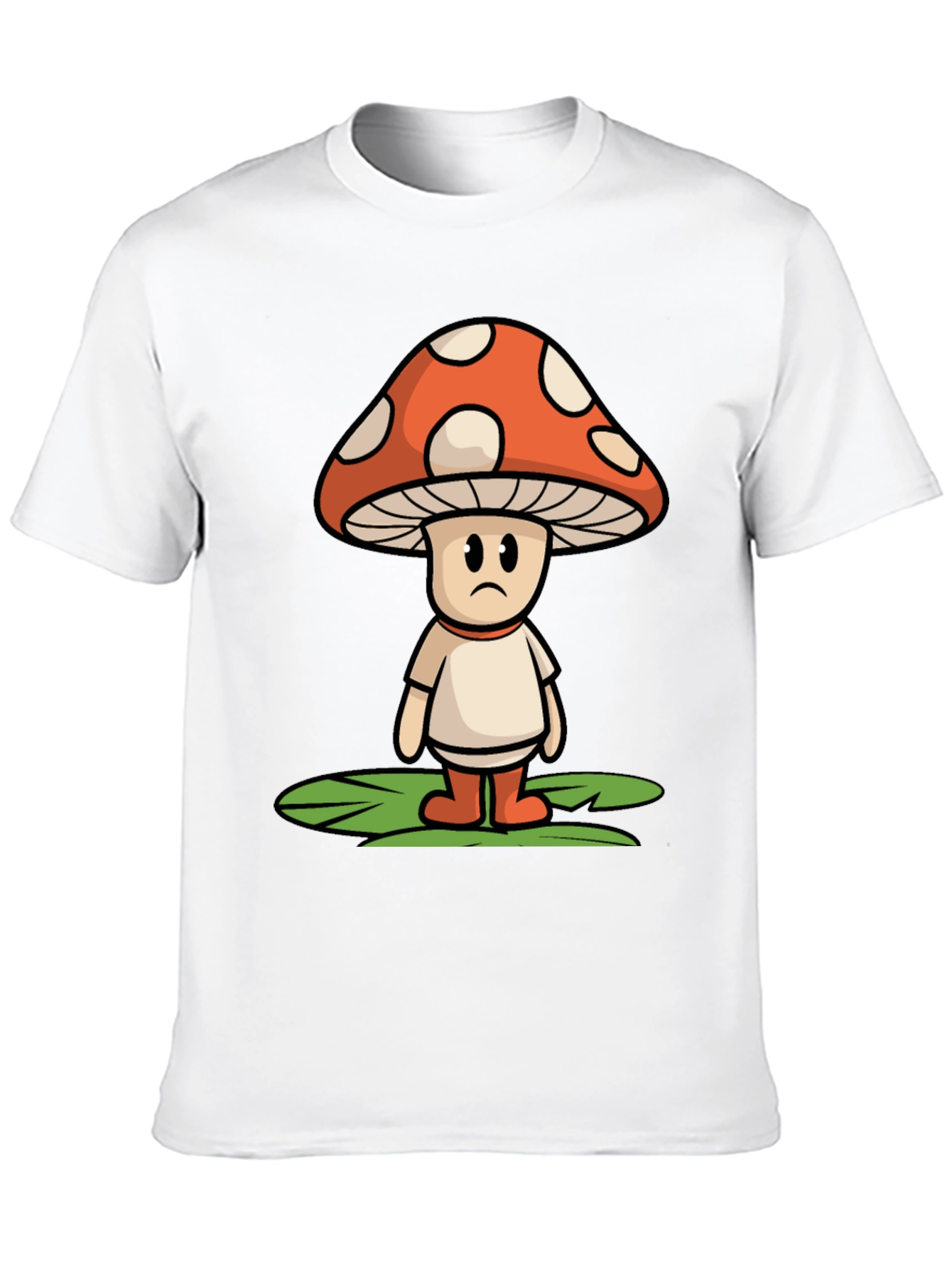 Sad Mushroom Graphic Tee - Funky Black T-Shirt